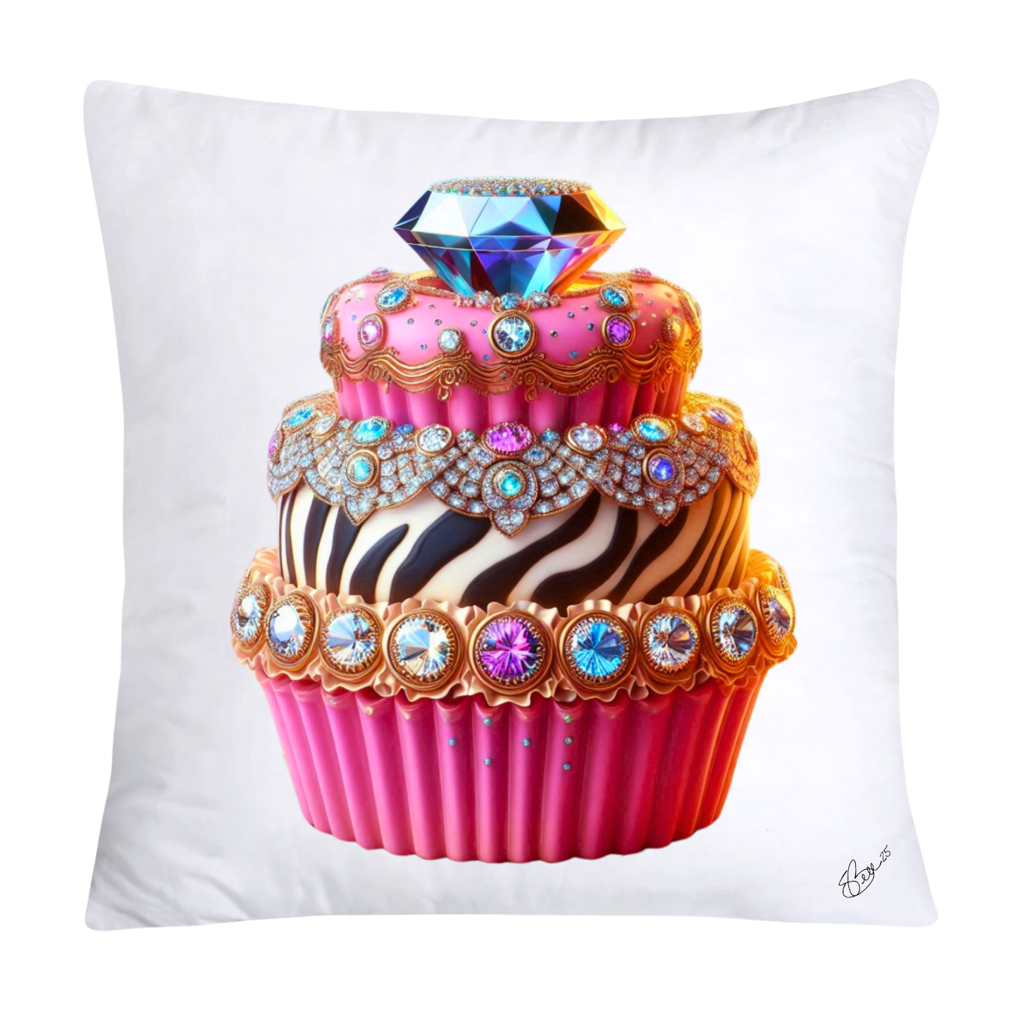 Wild Animal Print Cupcake Throw Pillow Covers 18x18-354