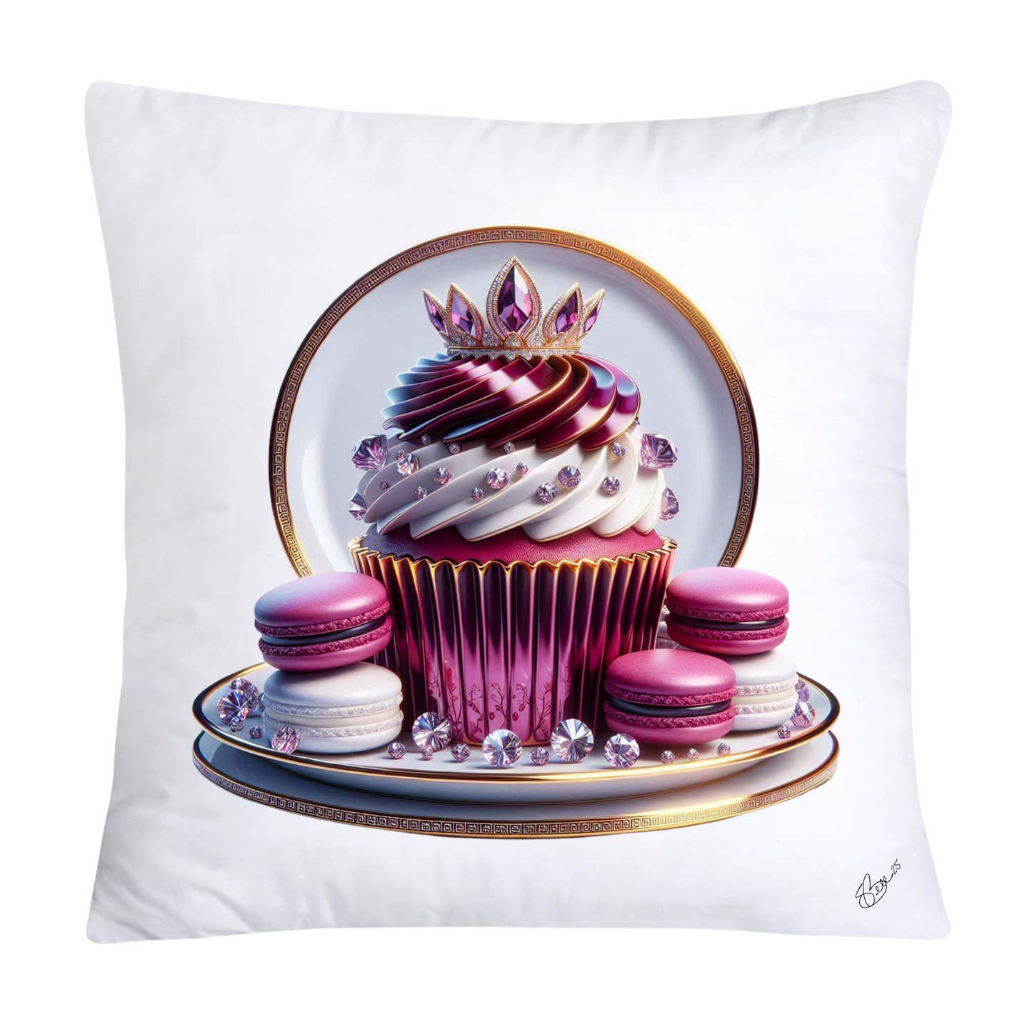 Chinoiserie Maroon Willow Macaroon Pillow Covers-2787