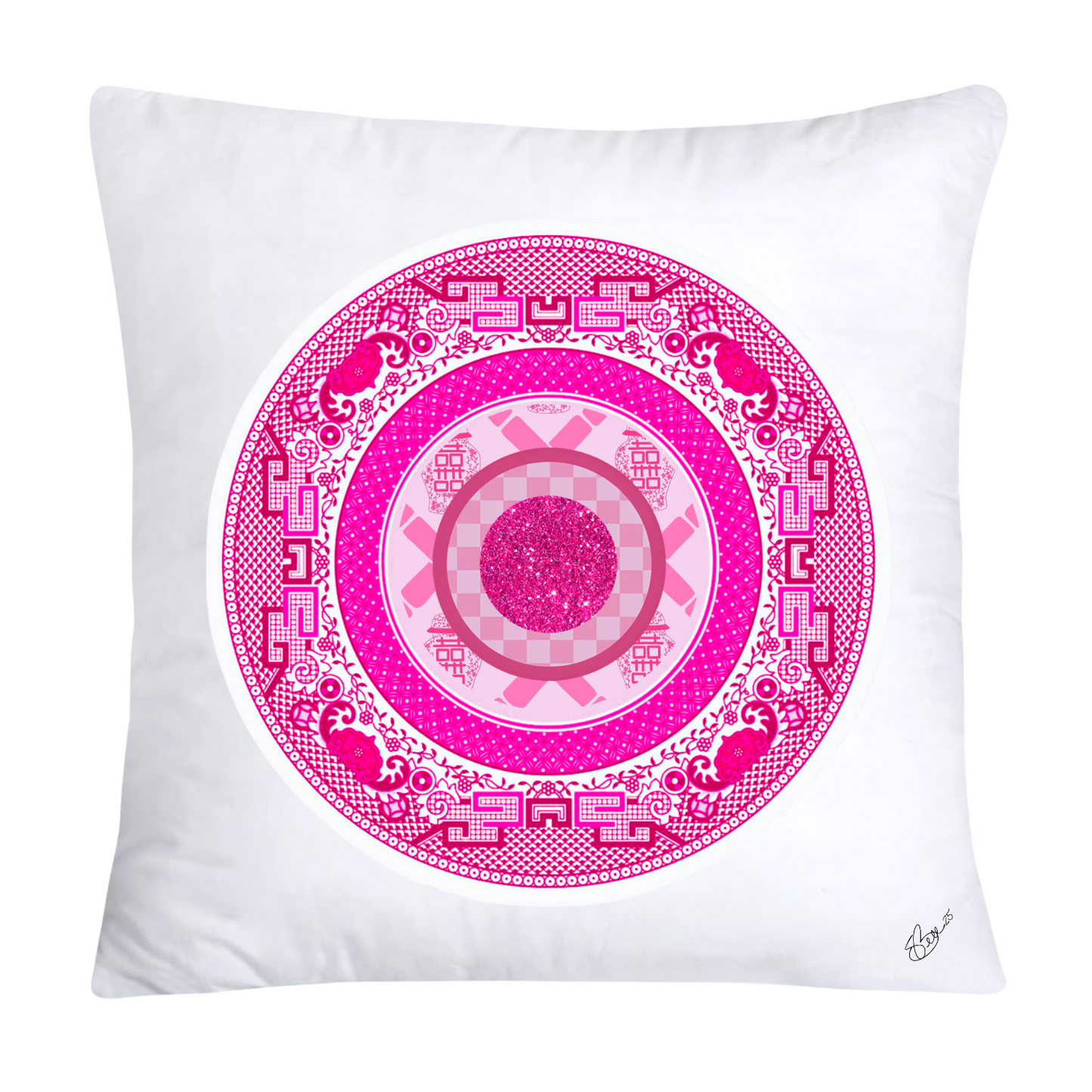 Pink Willow Specialty Plate Throw Pillow Covers-485