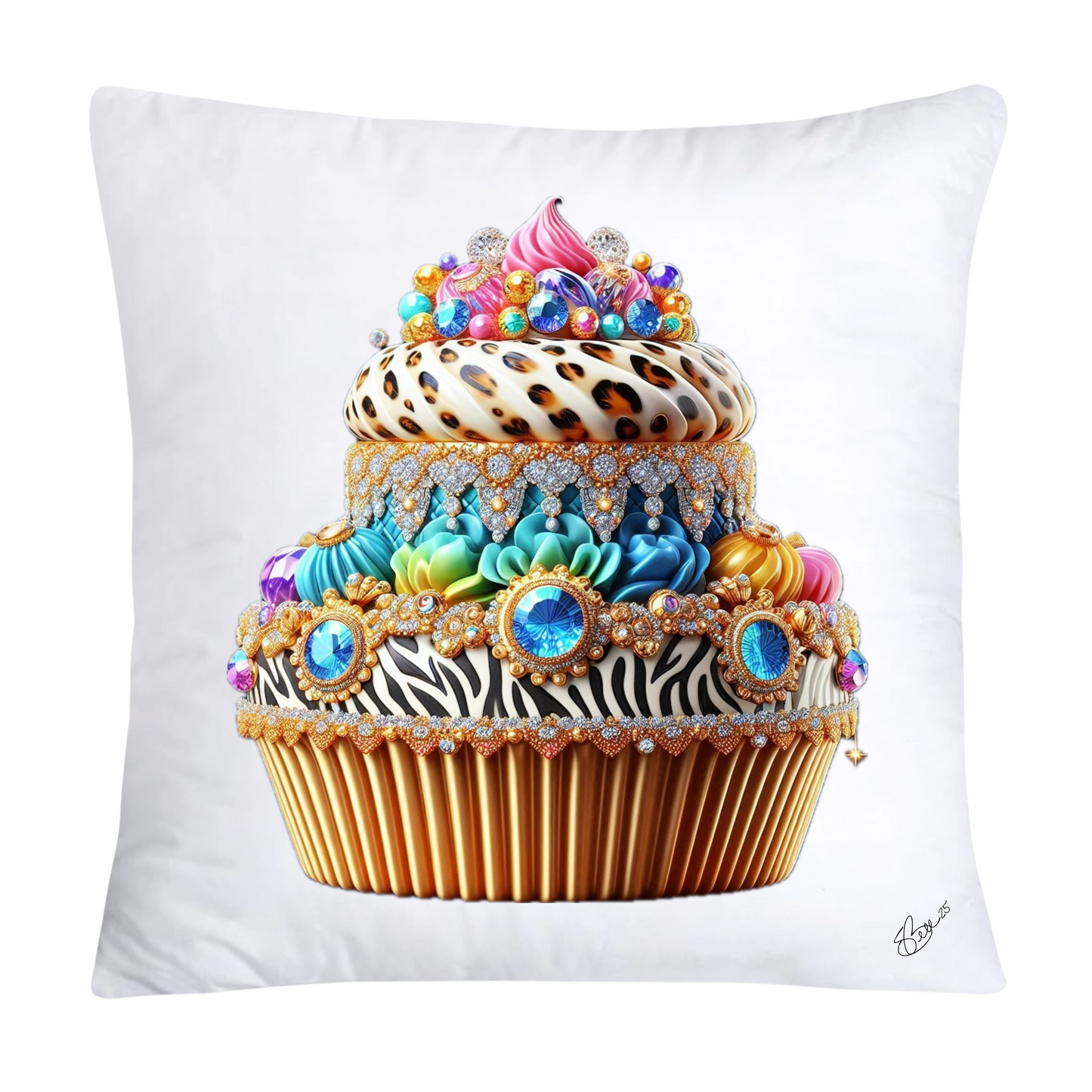 Wild Animal Print Cupcake 18x18 Throw Pillow Covers-925