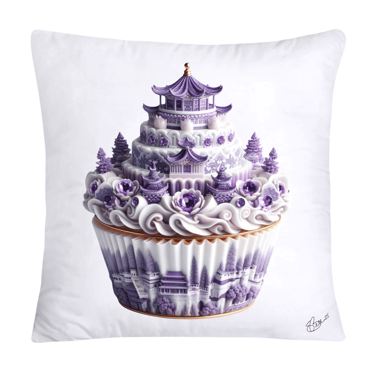 18x18 Purple Willow Whimsical Cupcake Pillow Covers-550