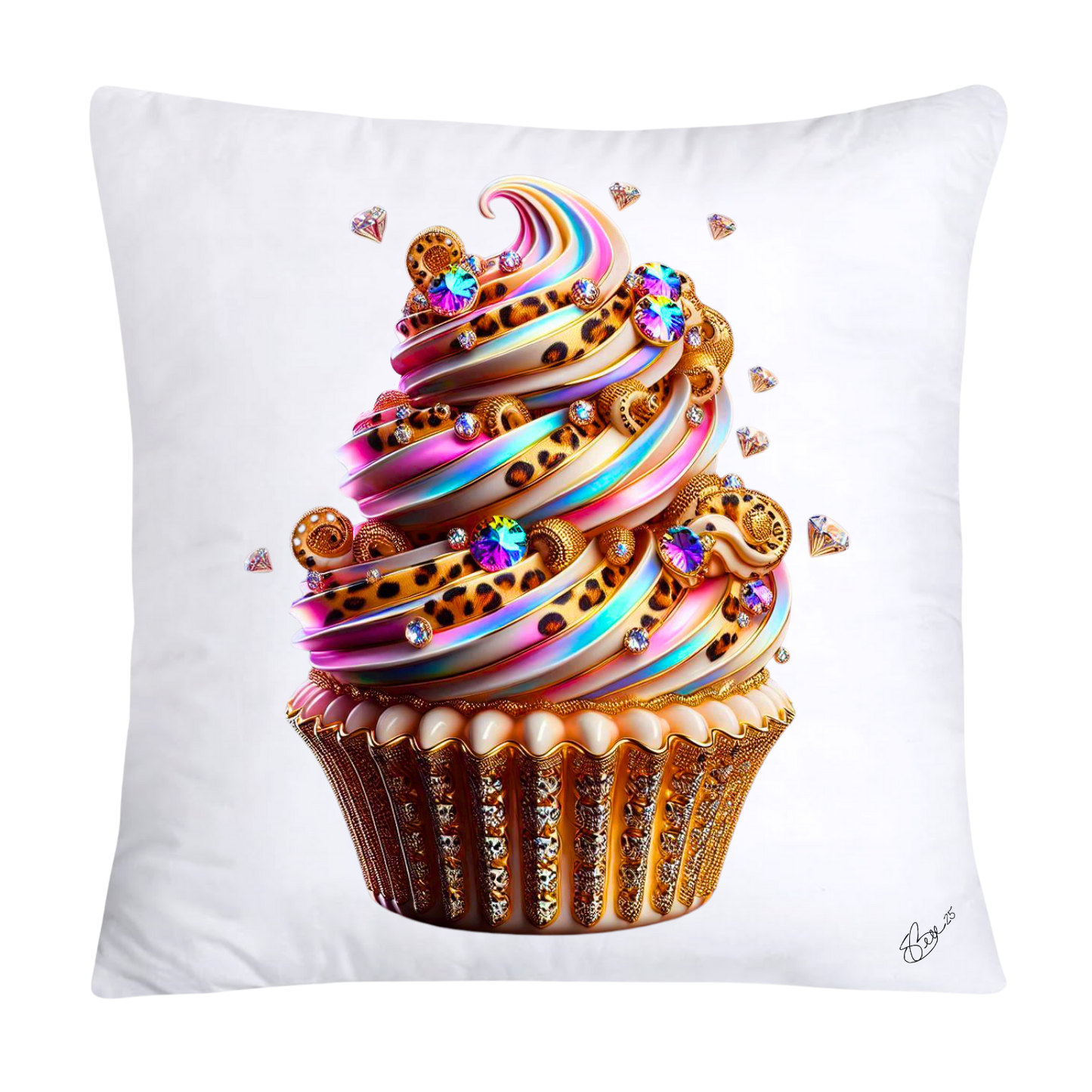 Wild Animal Print Cupcake Throw Pillow Covers 18x18-368