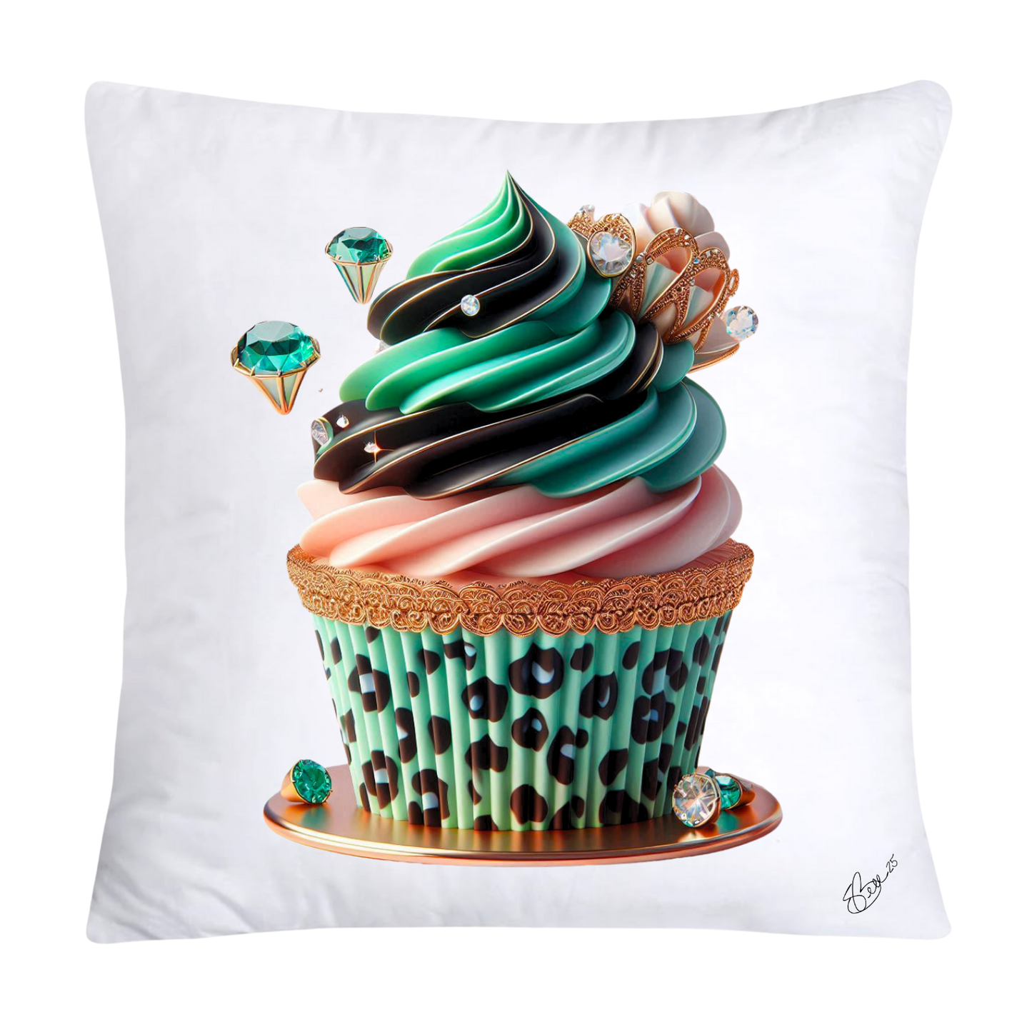 Wild Animal Print Cupcake Throw Pillow Covers 18x18-683