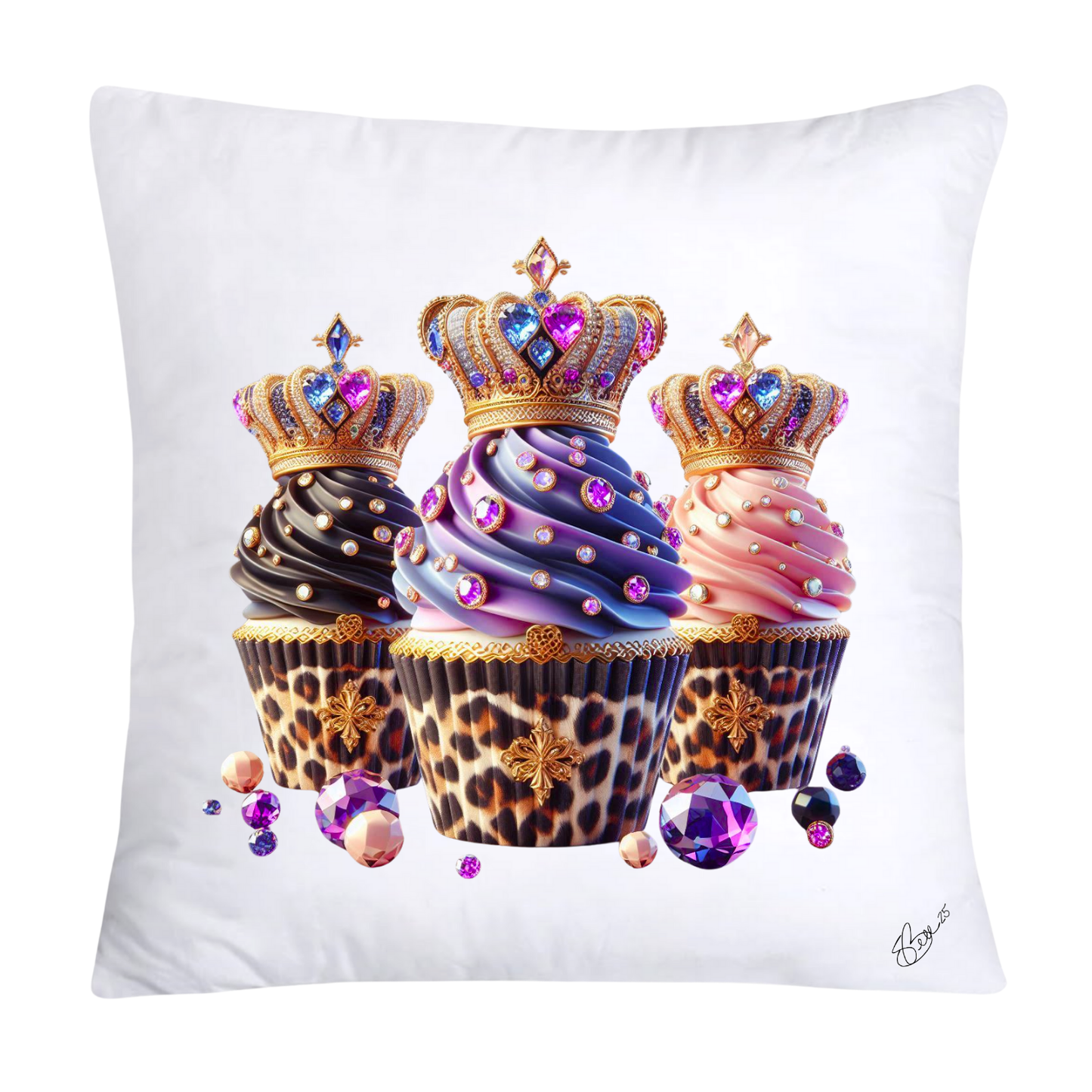 Royal and Wild Animal Print Cupcake Pillow Covers 18x18-340
