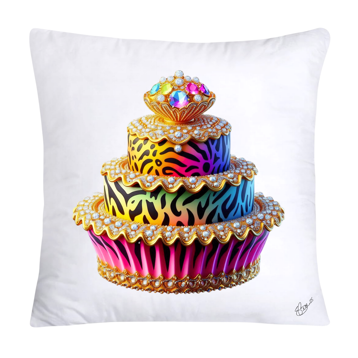 Wild Animal Print Cupcake Throw Pillow Covers 18x18-387