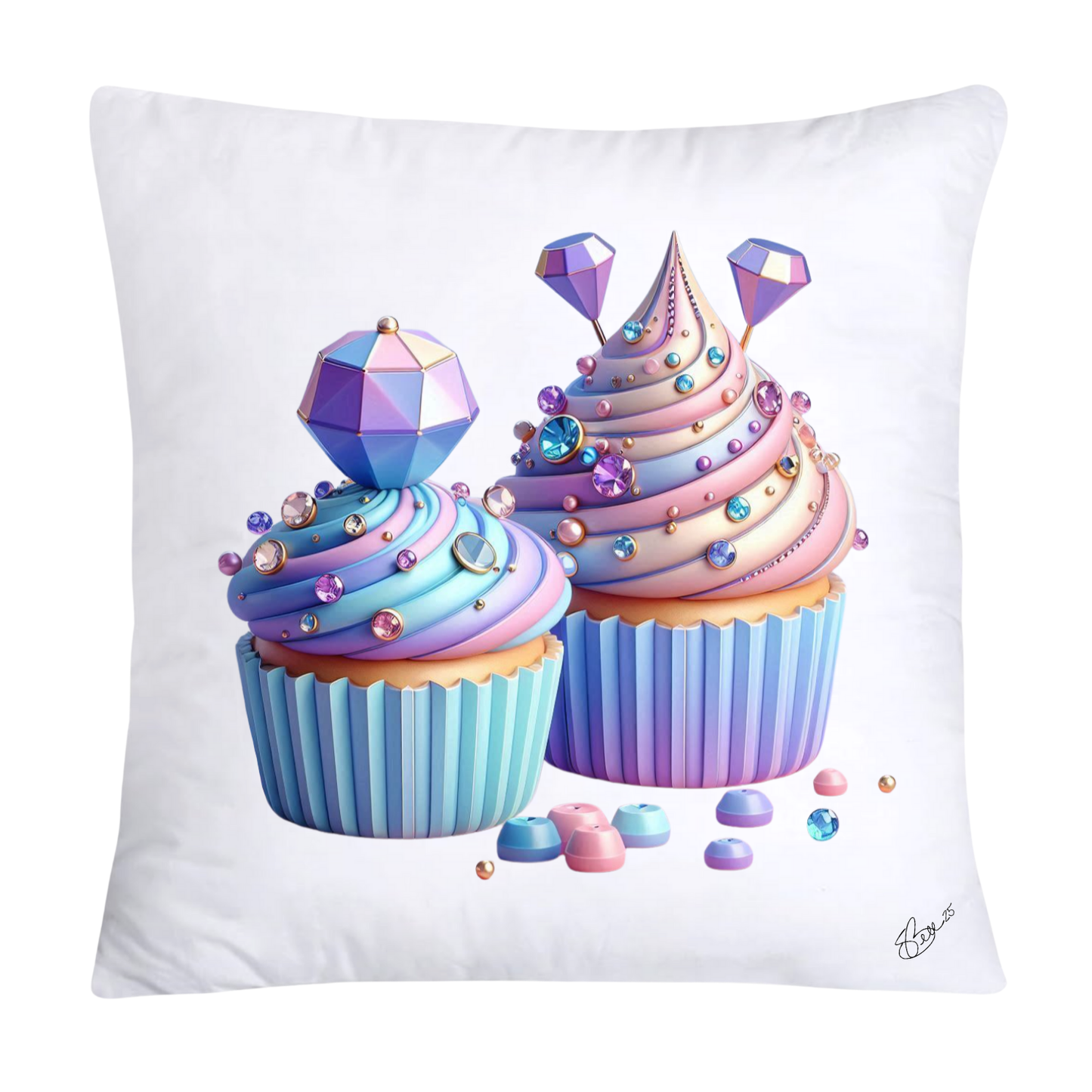 18x18 Pastel Cupcakes Donuts and Candy Pillow Covers-680