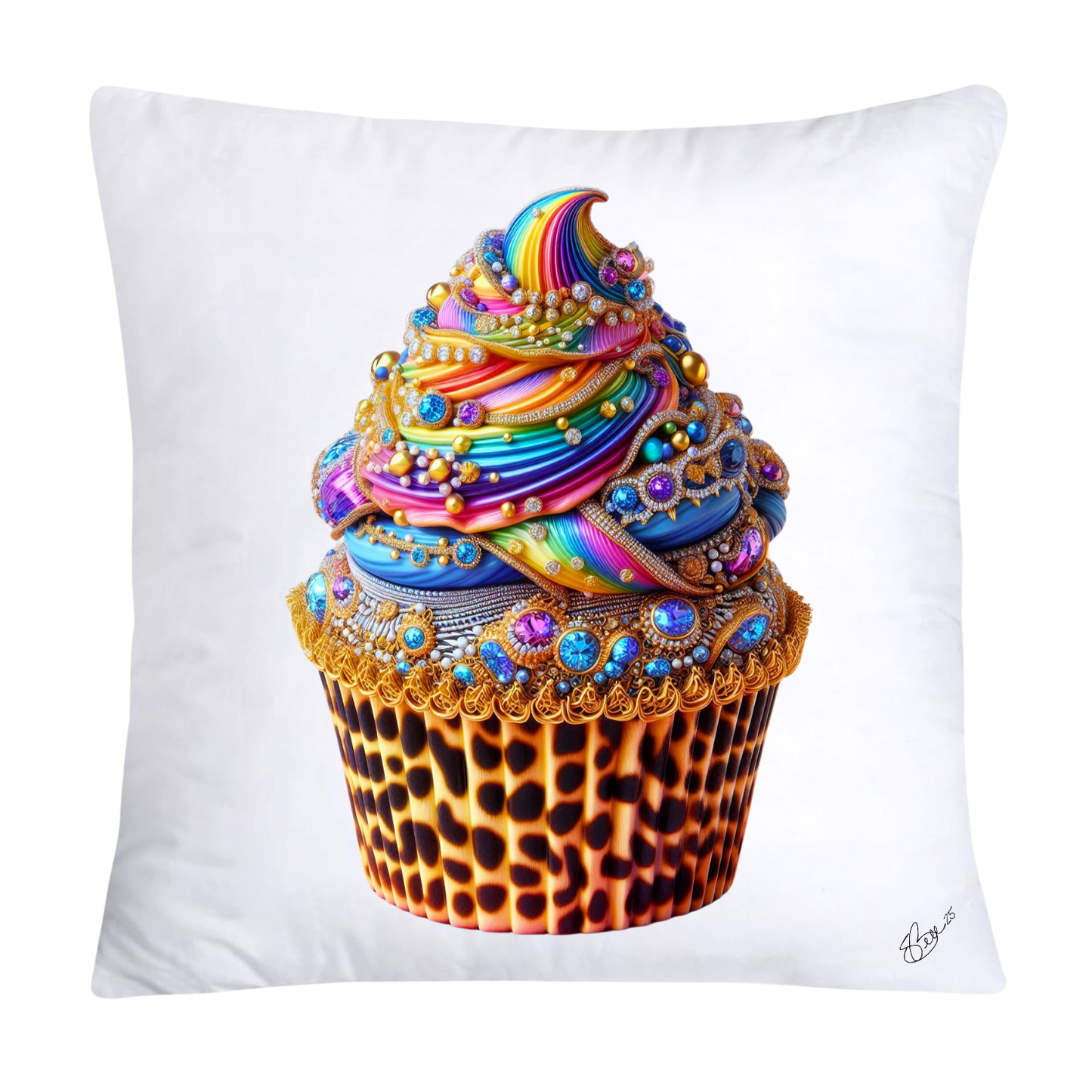 Wild Animal Print Cupcake 18x18 Throw Pillow Covers-923