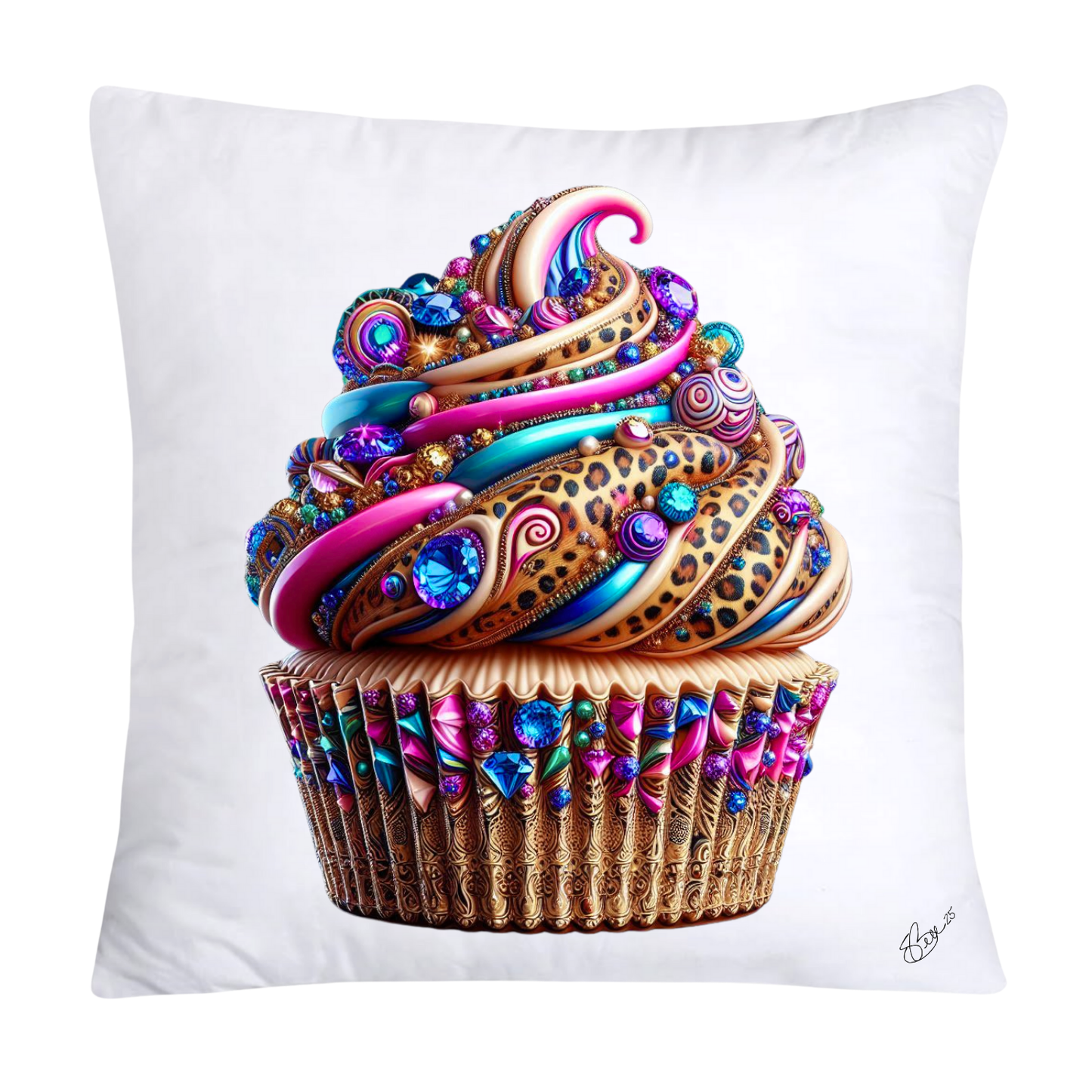 Wild Animal Print Cupcake Throw Pillow Covers 18x18-343