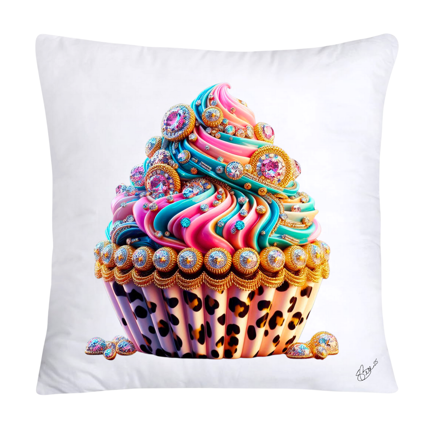 Wild Animal Print Cupcake 18x18 Throw Pillow Covers-803