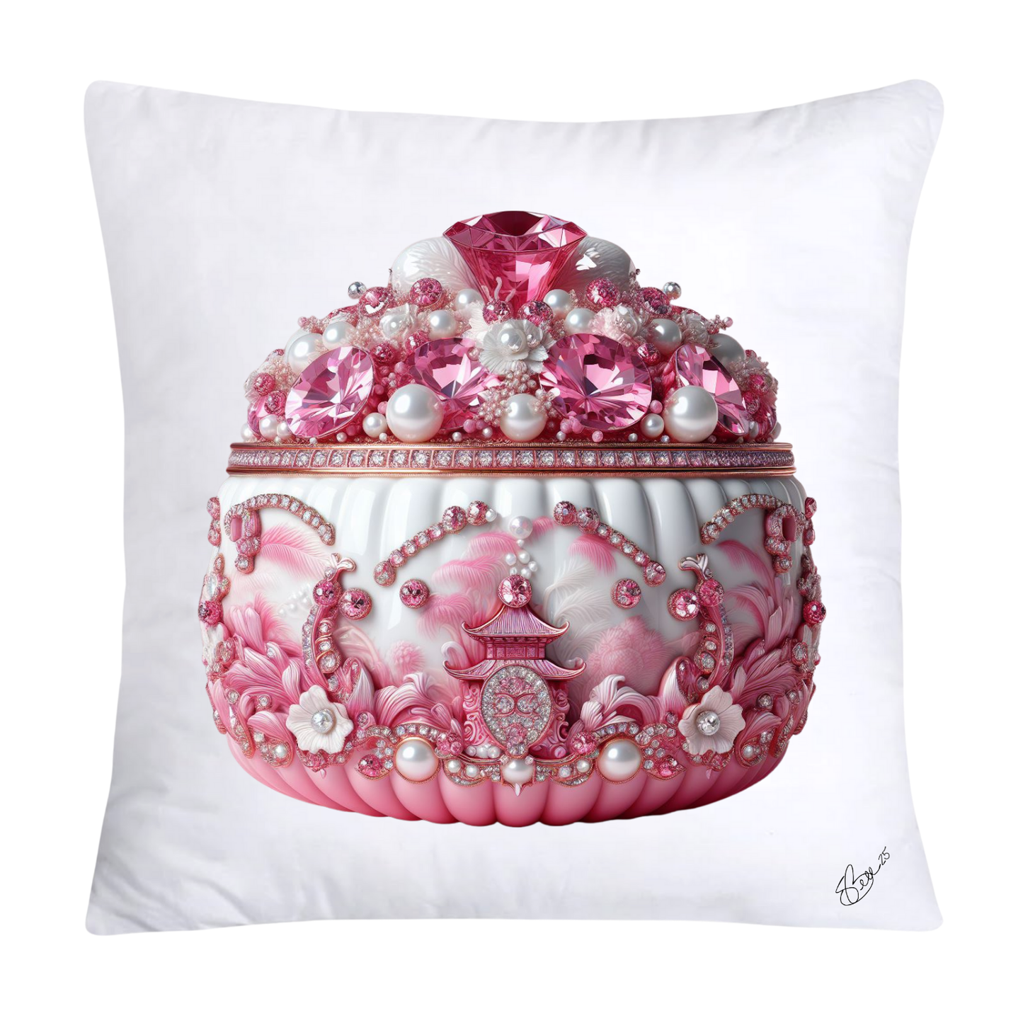 Pink and White Willow Chinoiserie Ginger Jar Pillow Covers-42