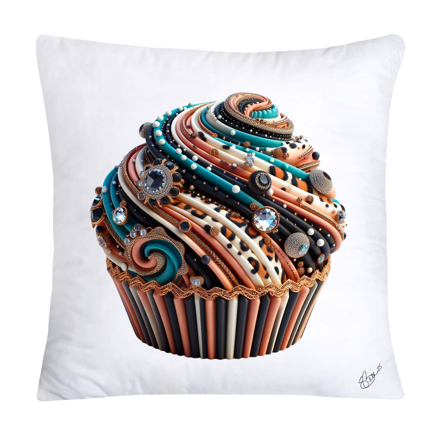 Wild Animal Print Cupcake Throw Pillow Covers 18x18-350