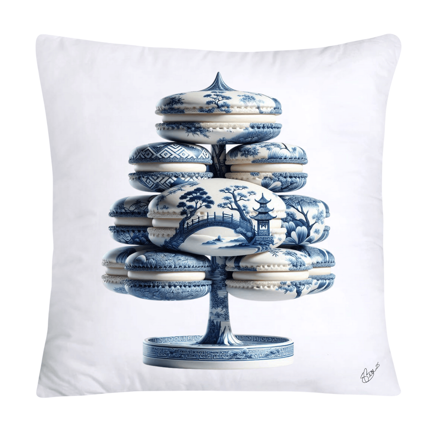 Blue Willow 18x18 Adorable Macaroon Throw Pillow Covers-1429