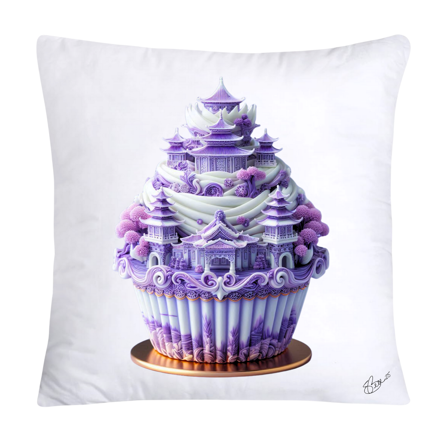 18x18 Purple Willow Whimsical Cupcake Pillow Covers-549