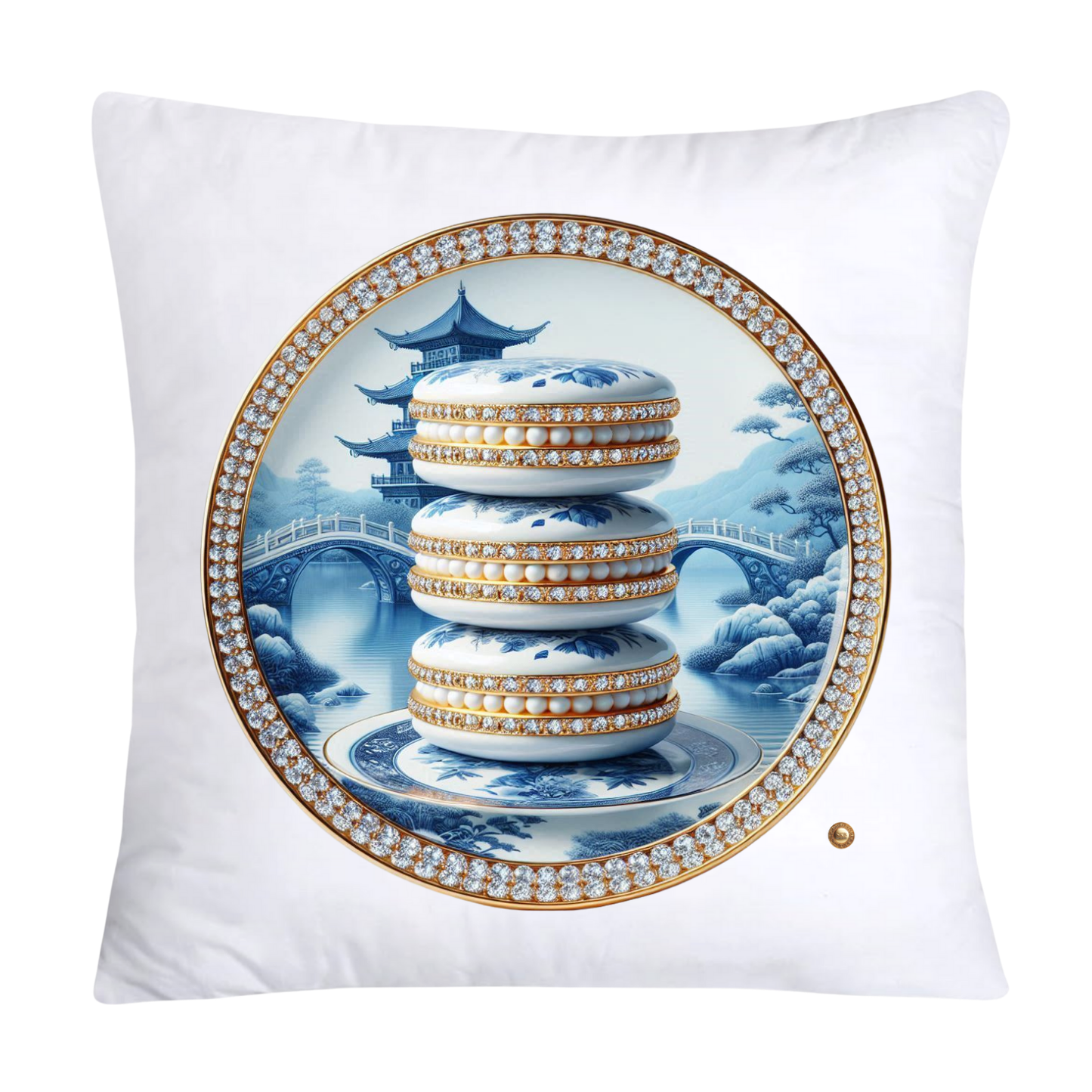 Blue Willow 18x18 Adorable Macaroon Throw Pillow Covers-1881