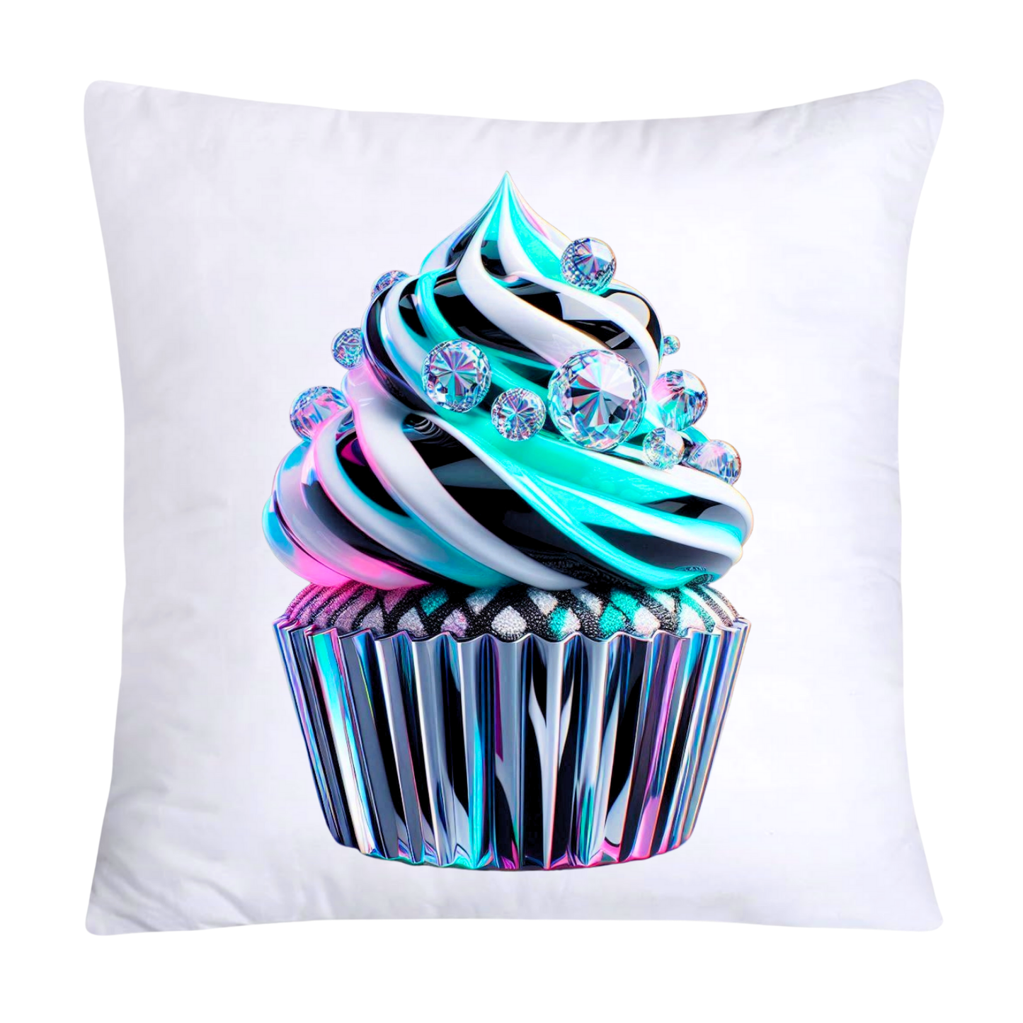 Cupcake Pillow Covers Handblown Glass Inspired Art Images 18x18-1465