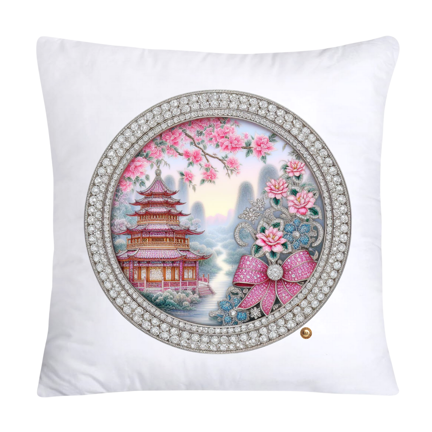 Pink Willow 18X18 Chinoiserie Plate Pillow Covers-65