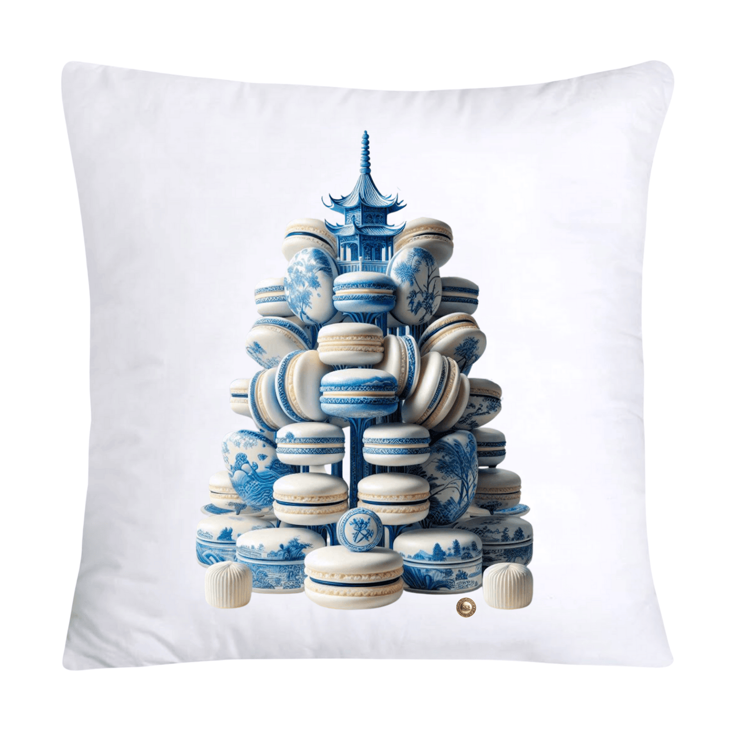 Blue Willow 18x18 Adorable Macaroon Throw Pillow Covers-2325