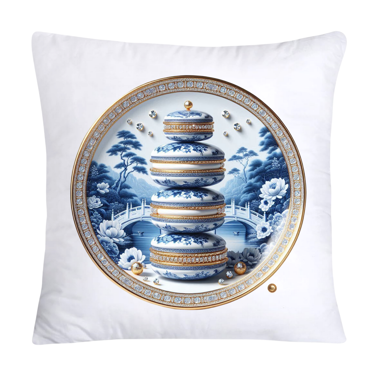 Blue Willow 18x18 Adorable Macaroon Throw Pillow Covers-1886