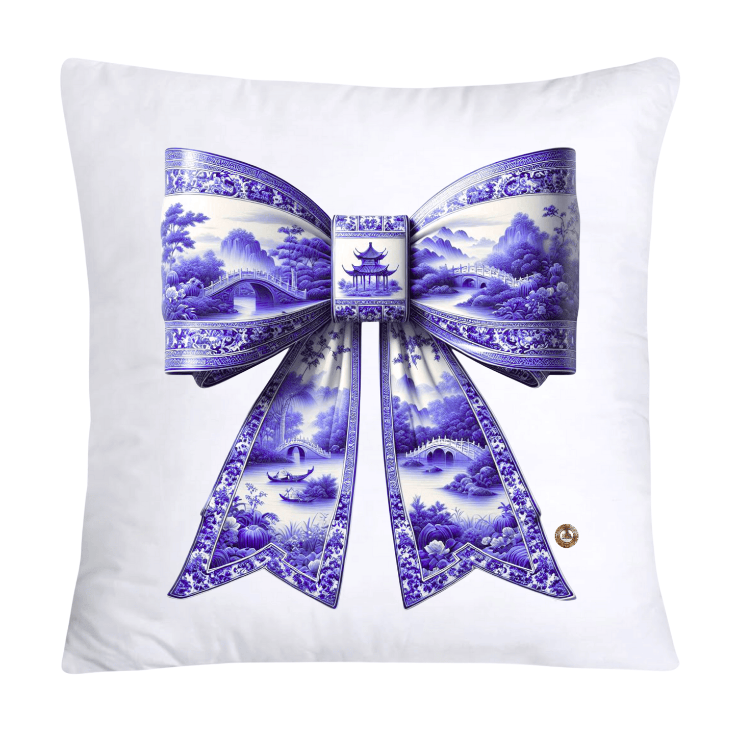 Purple Willow Classic Chinoiserie Bow Pillow Covers 18x18-2563