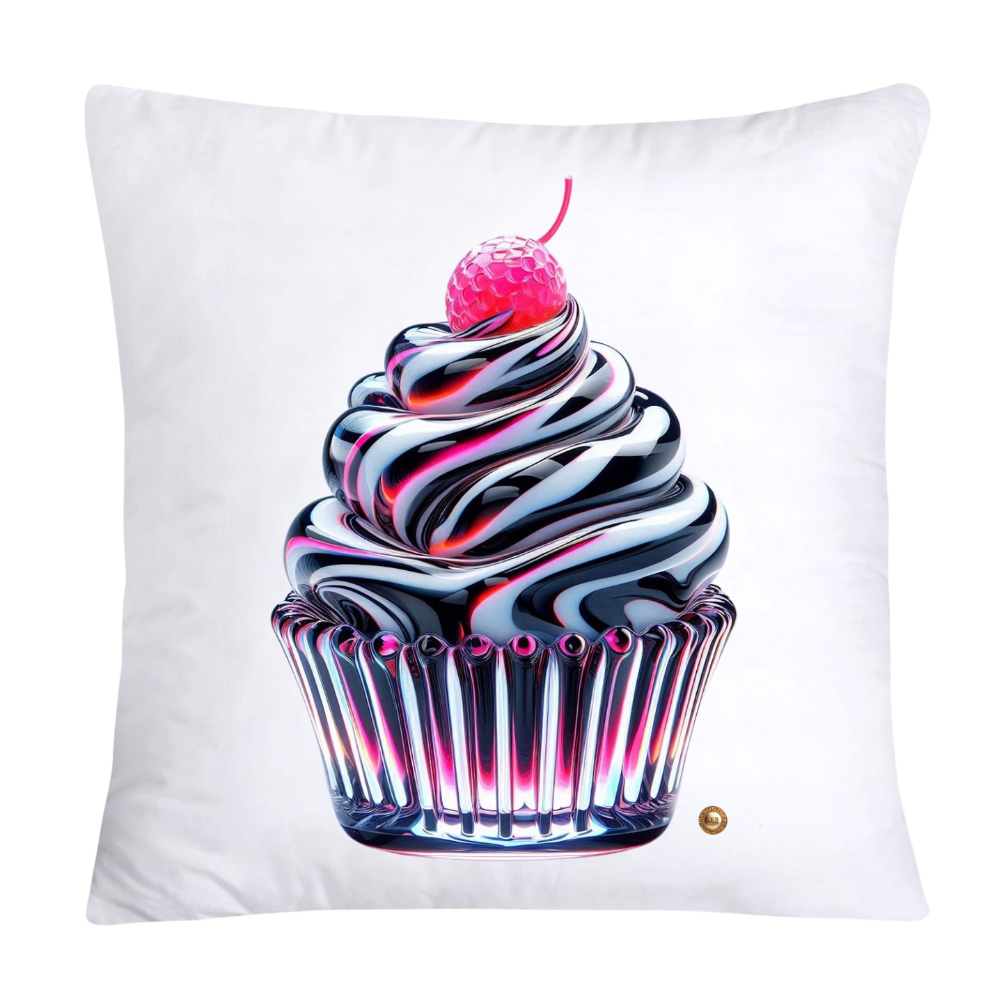 Cupcake Pillow Covers-Handblown Glass Inspired Art Images 18x18-1186