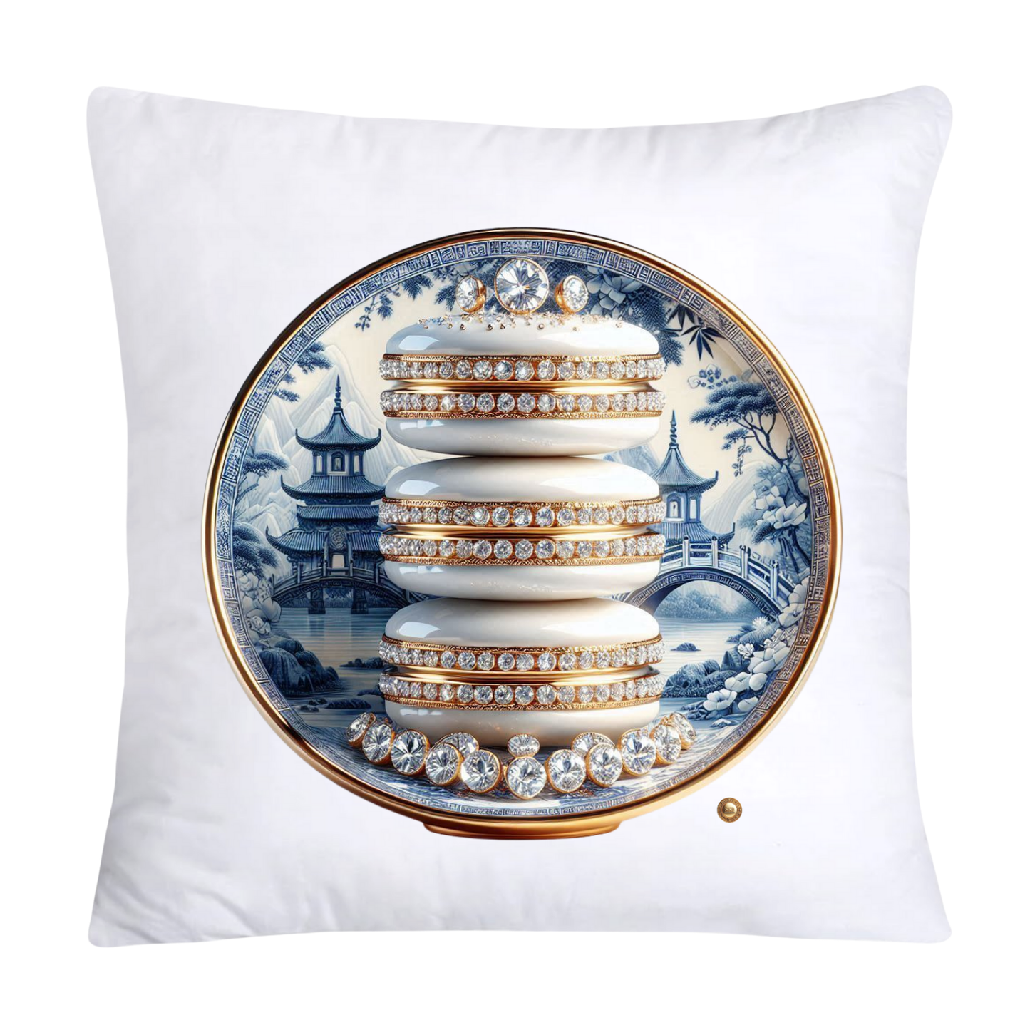 Blue Willow 18x18 Adorable Macaroon Throw Pillow Covers-1893