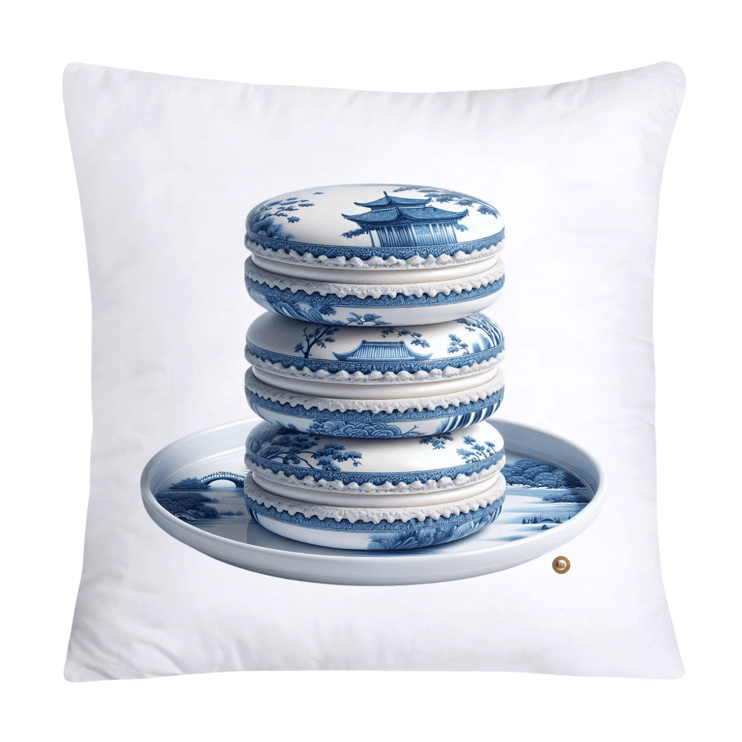 BLUE WILLOW 18”x18” ADORABLE MACAROON PILLOW COVERS - 1921