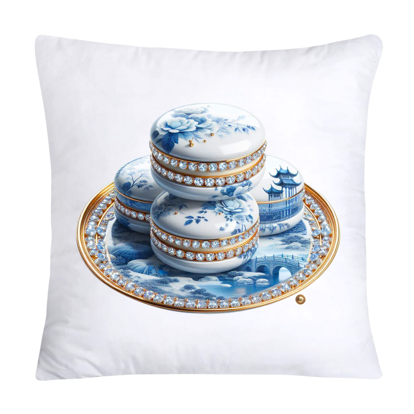 Blue Willow 18x18 Adorable Macaroon Throw Pillow Covers-1890