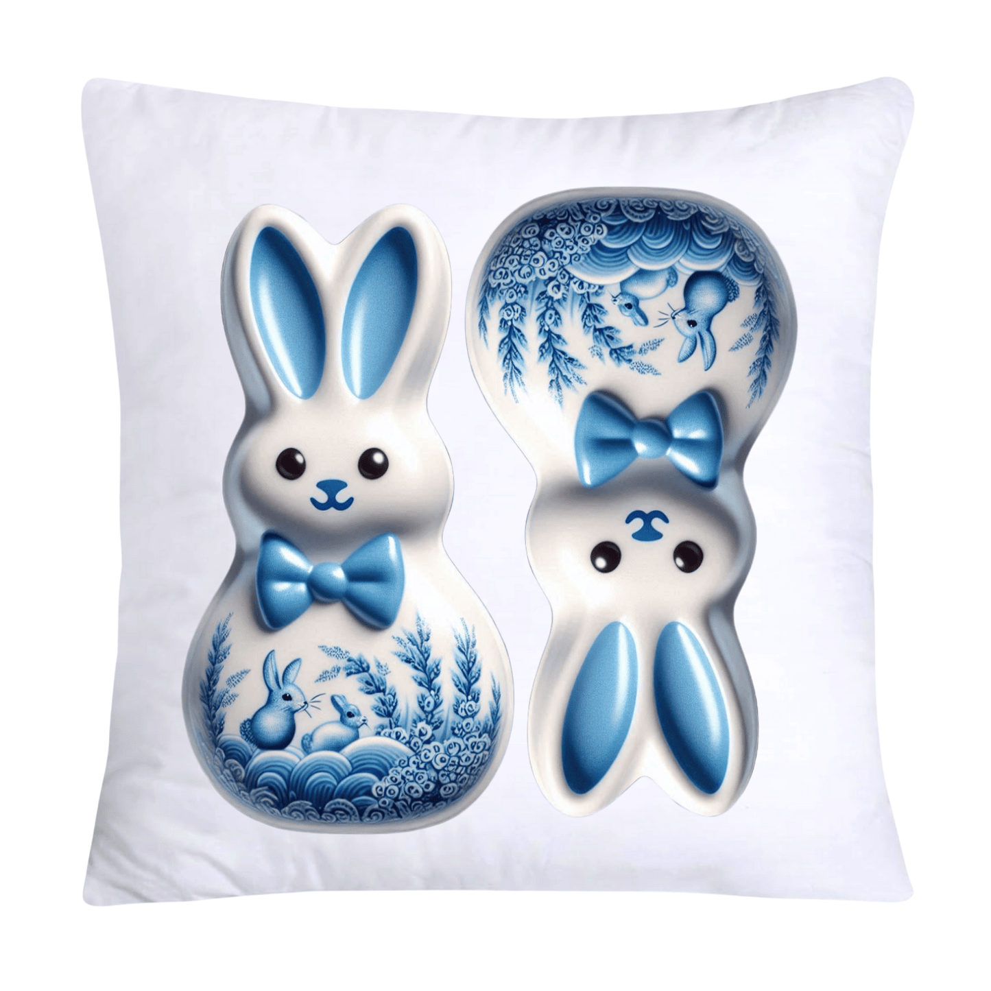 Blue Willow Easter Bunny/Peeps Pillow Covers-18x18-1577