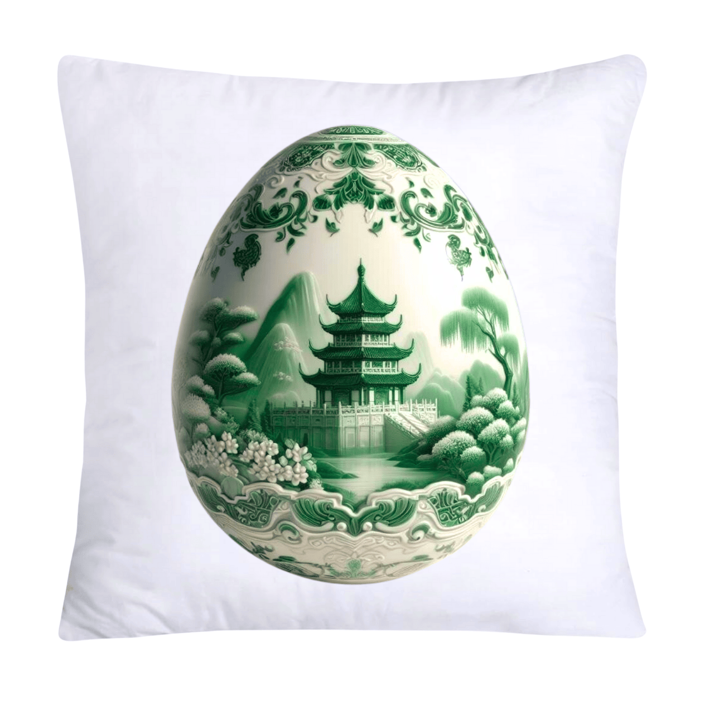 Green Willow Classic Egg 18x18 Pillow Covers-3158