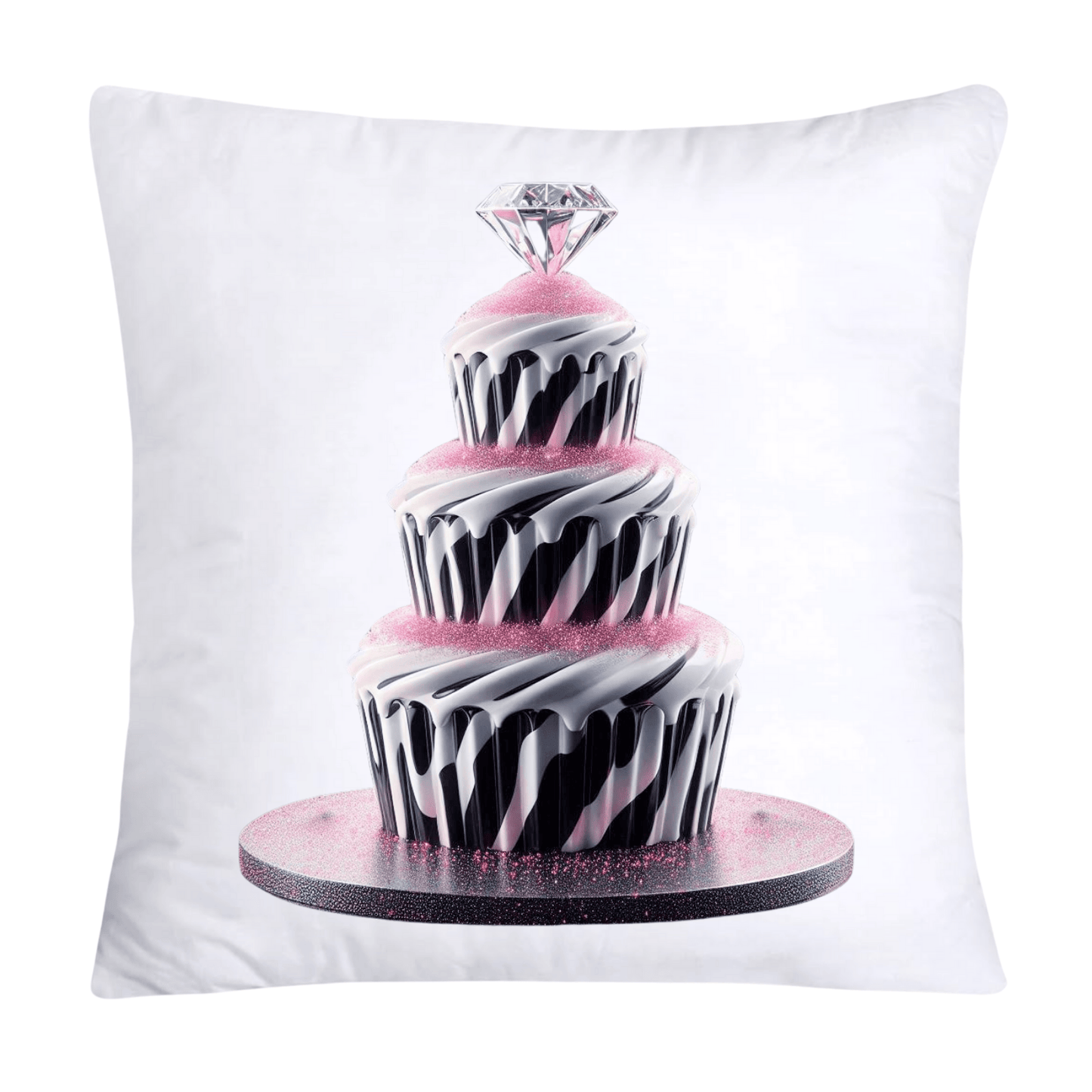 Wild Animal Print Zebra Cupcake Throw Pillow Covers 18x18-378