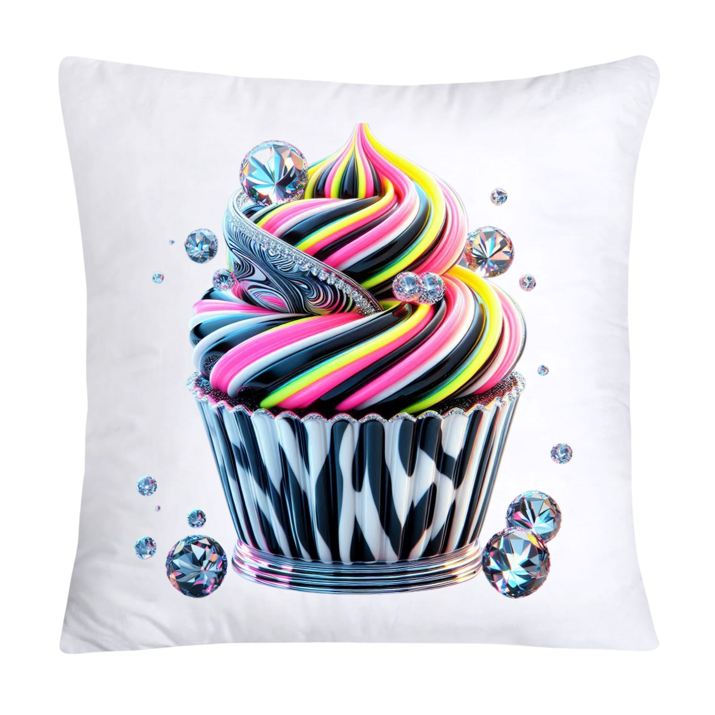 Cupcake Pillow Covers-Handblown Glass Inspired Art Images 18x18-1181