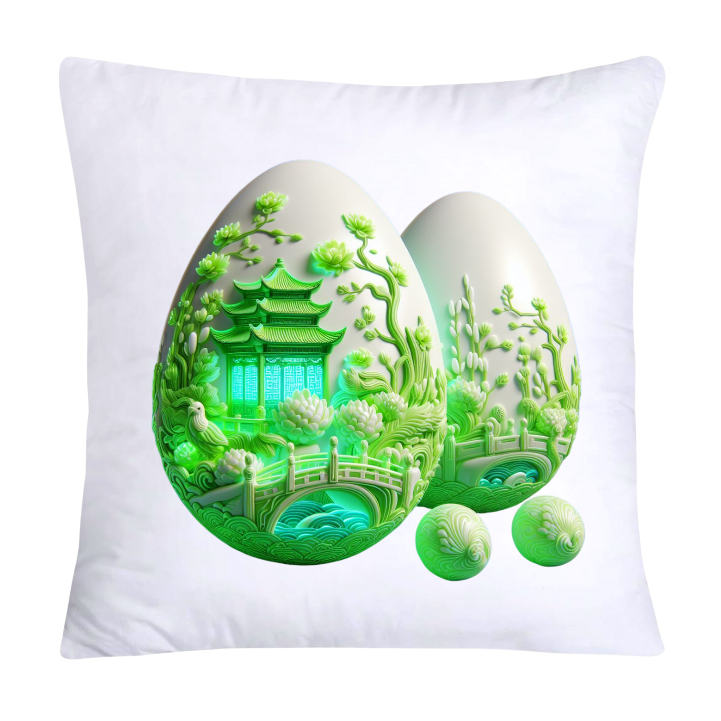 Green Willow Classic Egg 18x18 Pillow Covers-3142