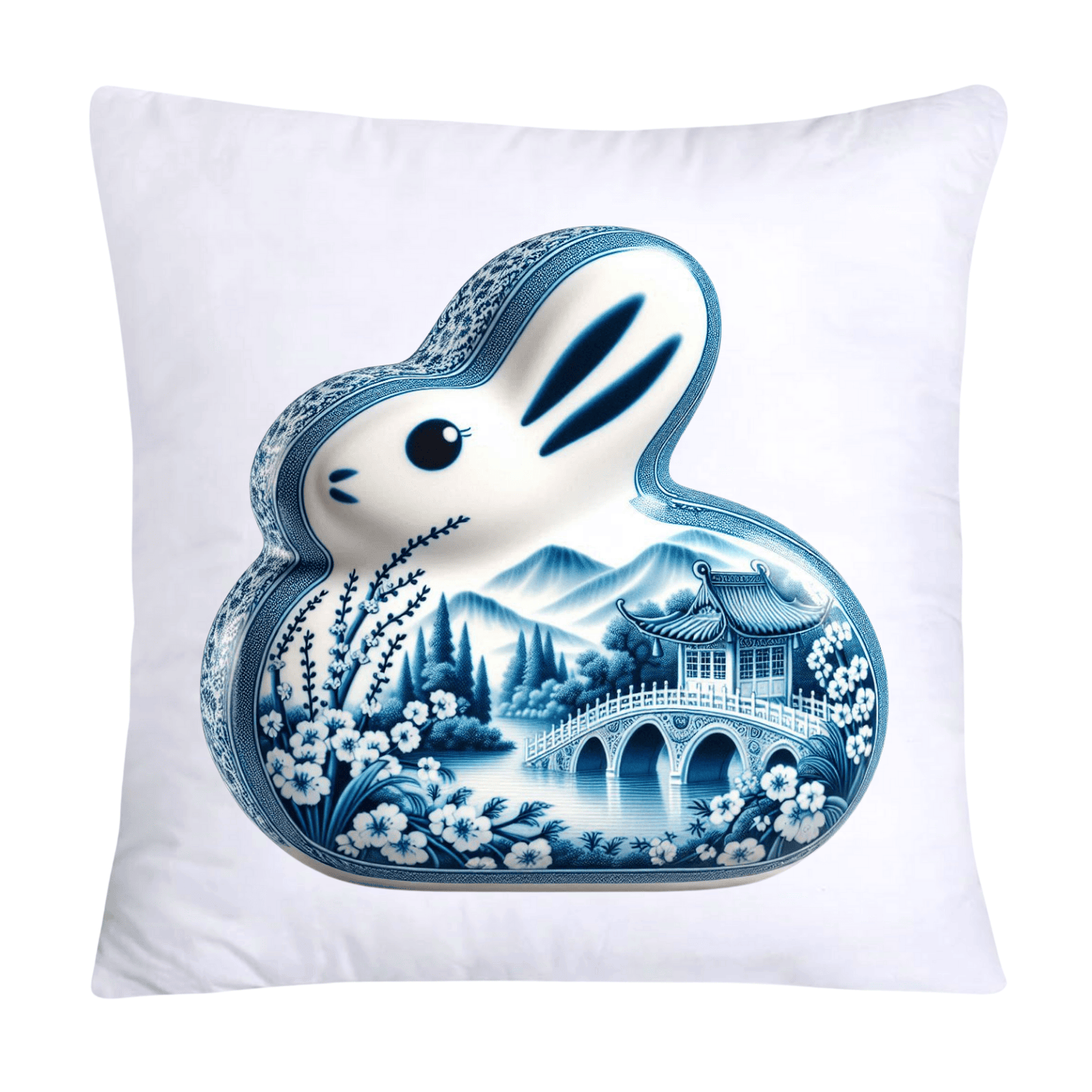 Blue Willow Easter Bunny/Peeps Pillow Covers-18x18-1060