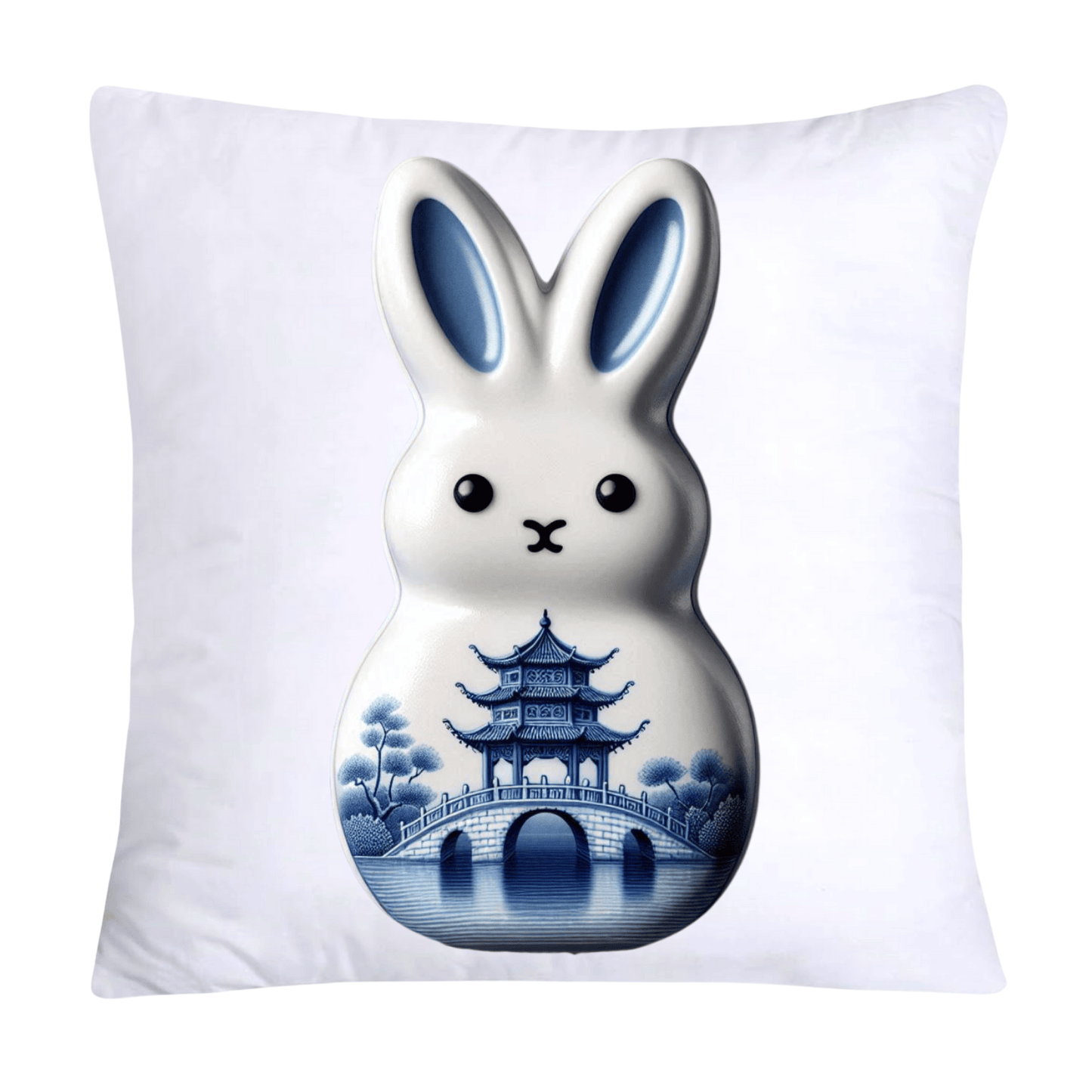 Blue Willow Easter Bunny/Peeps Pillow Covers-18x18-1576