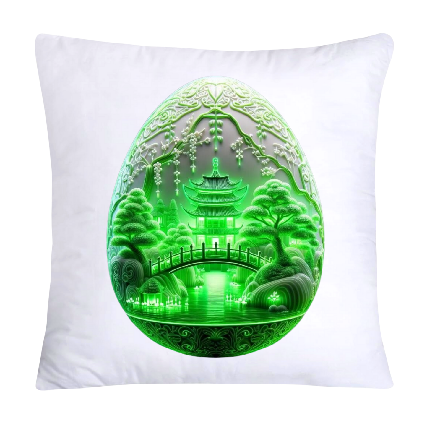 Green Willow Classic Egg 18x18 Pillow Covers-3136