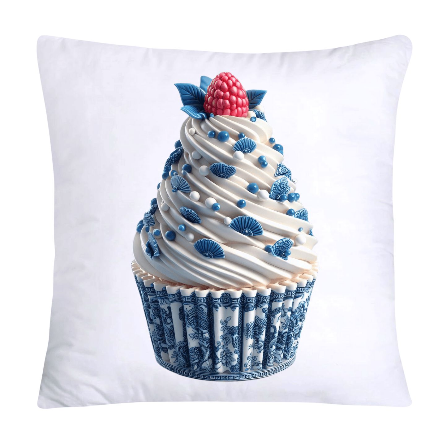Blue Willow Chinoiserie Cupcake Throw Pillow Covers 18X18-576