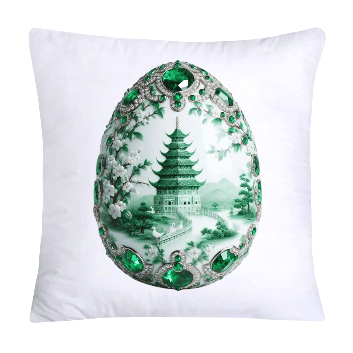 Green Willow Classic Egg 18x18 Pillow Covers-3129