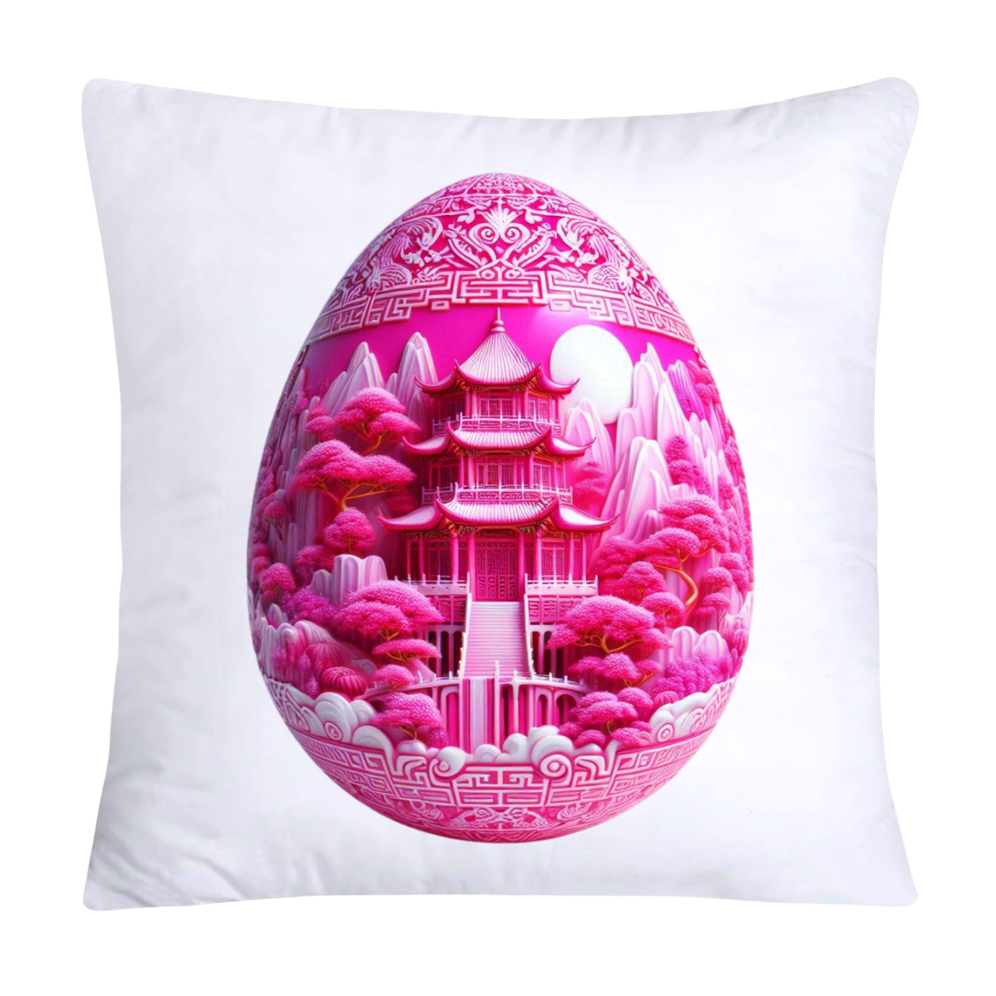 18x18 Pink and White Willow Egg Vintage Inspired-1808