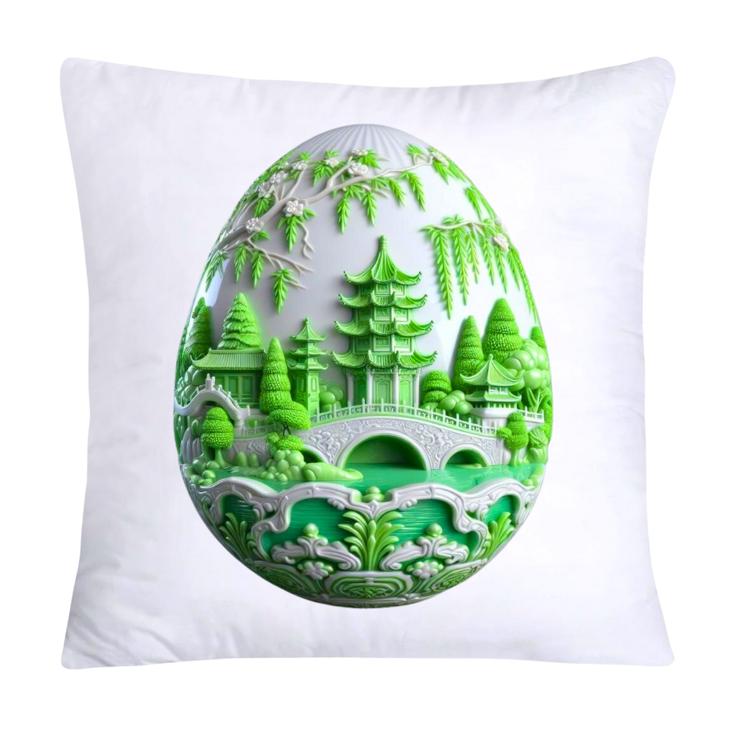 Green Willow Classic Egg 18x18 Pillow Covers-3155