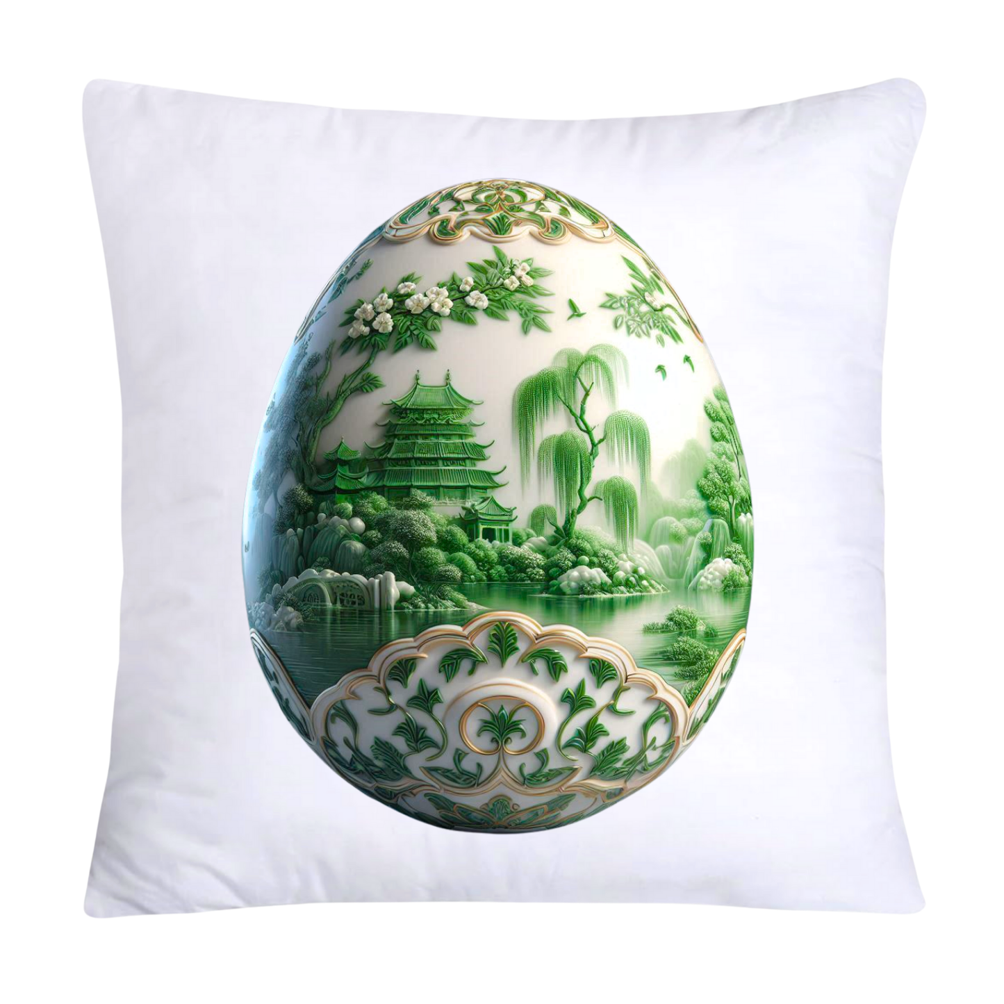 Green Willow Classic Egg 18x18 Pillow Covers-3163