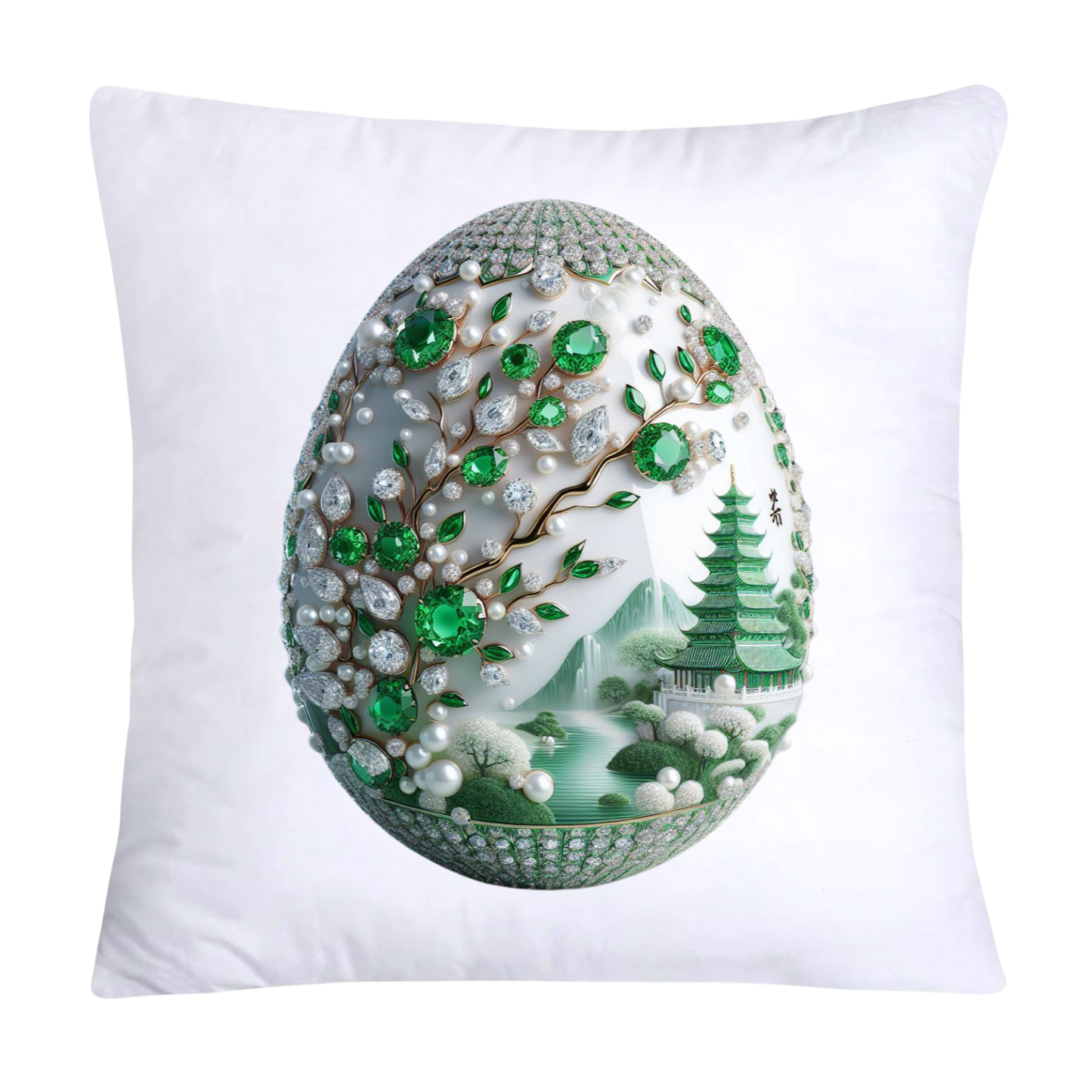 Green Willow Classic Egg 18x18 Pillow Covers-3102