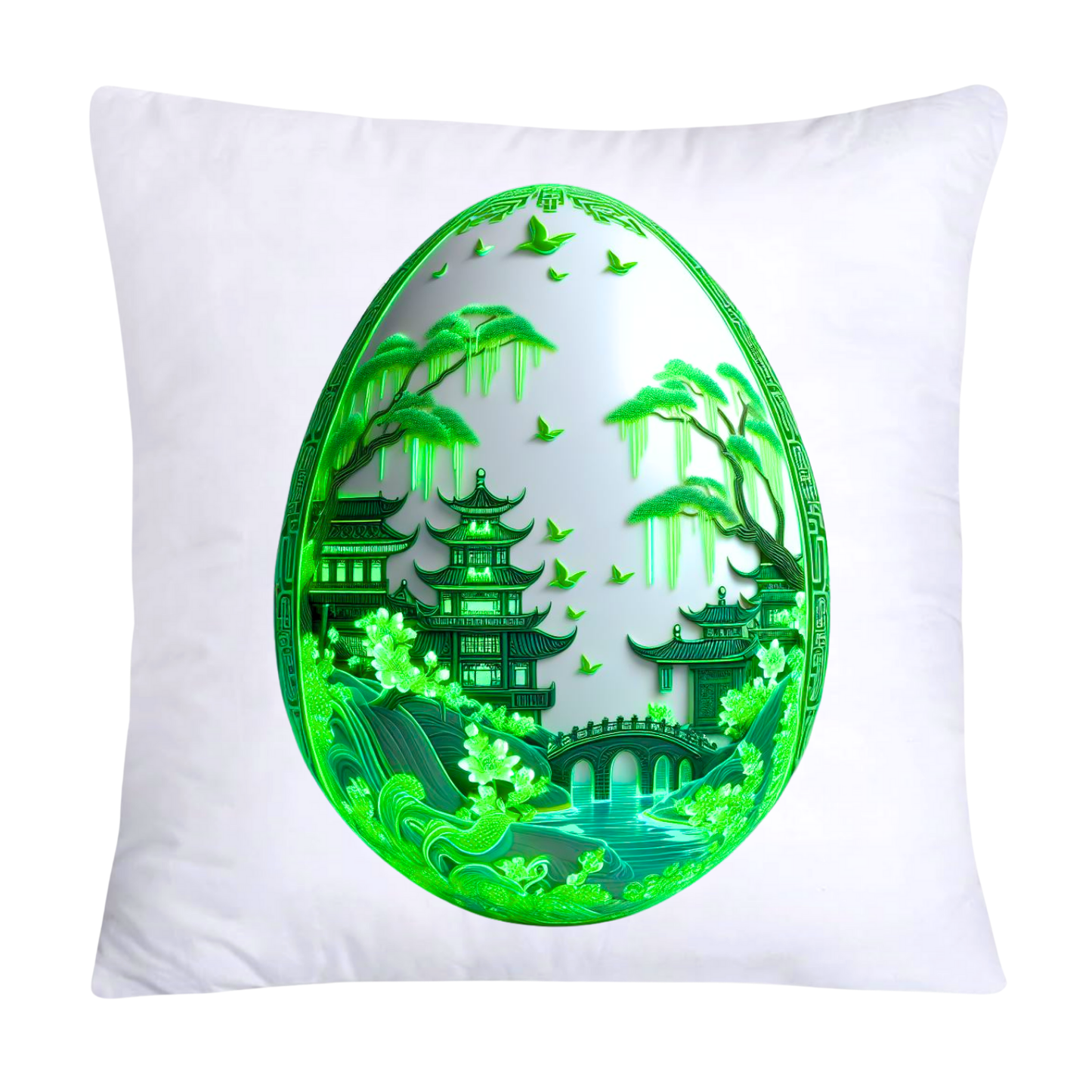 Green Willow Classic Egg 18x18 Pillow Covers-3147