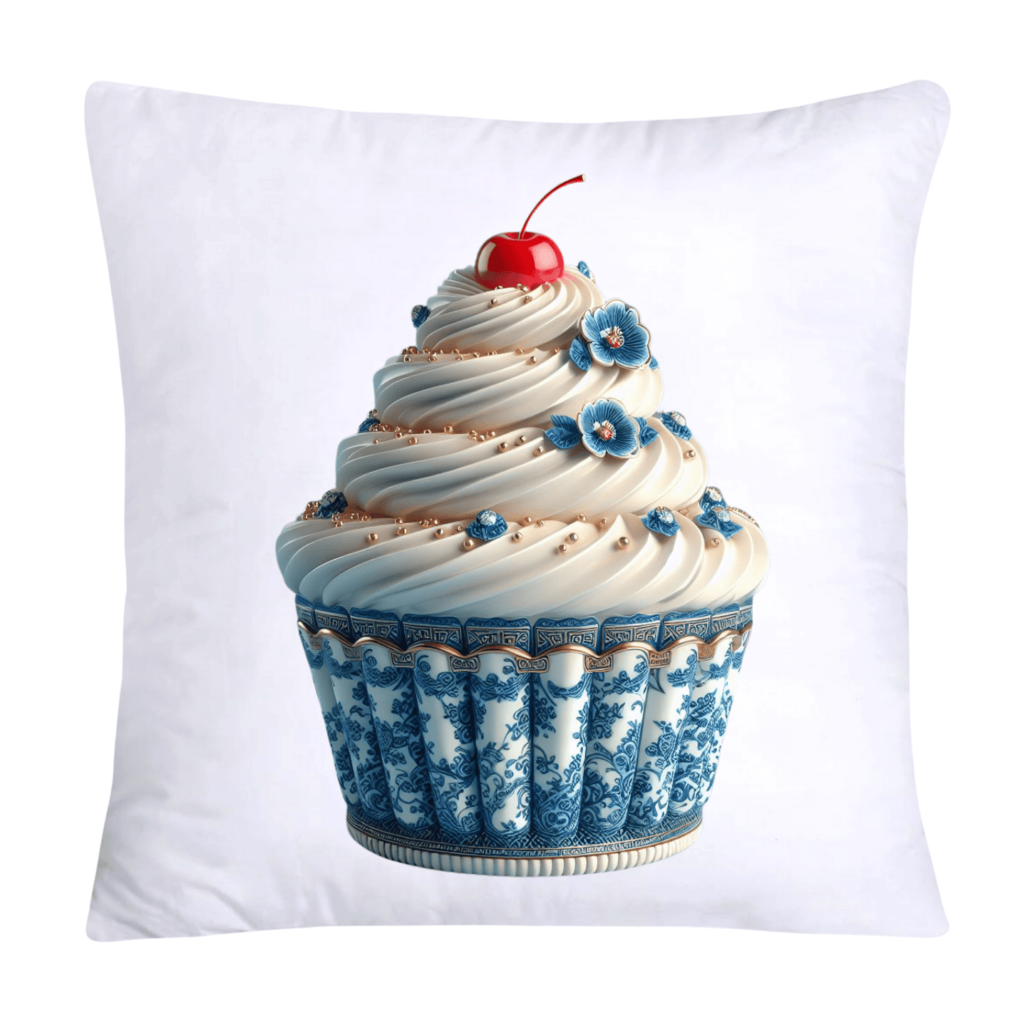 Blue Willow Chinoiserie Cupcake Throw Pillow Covers 18X18-592