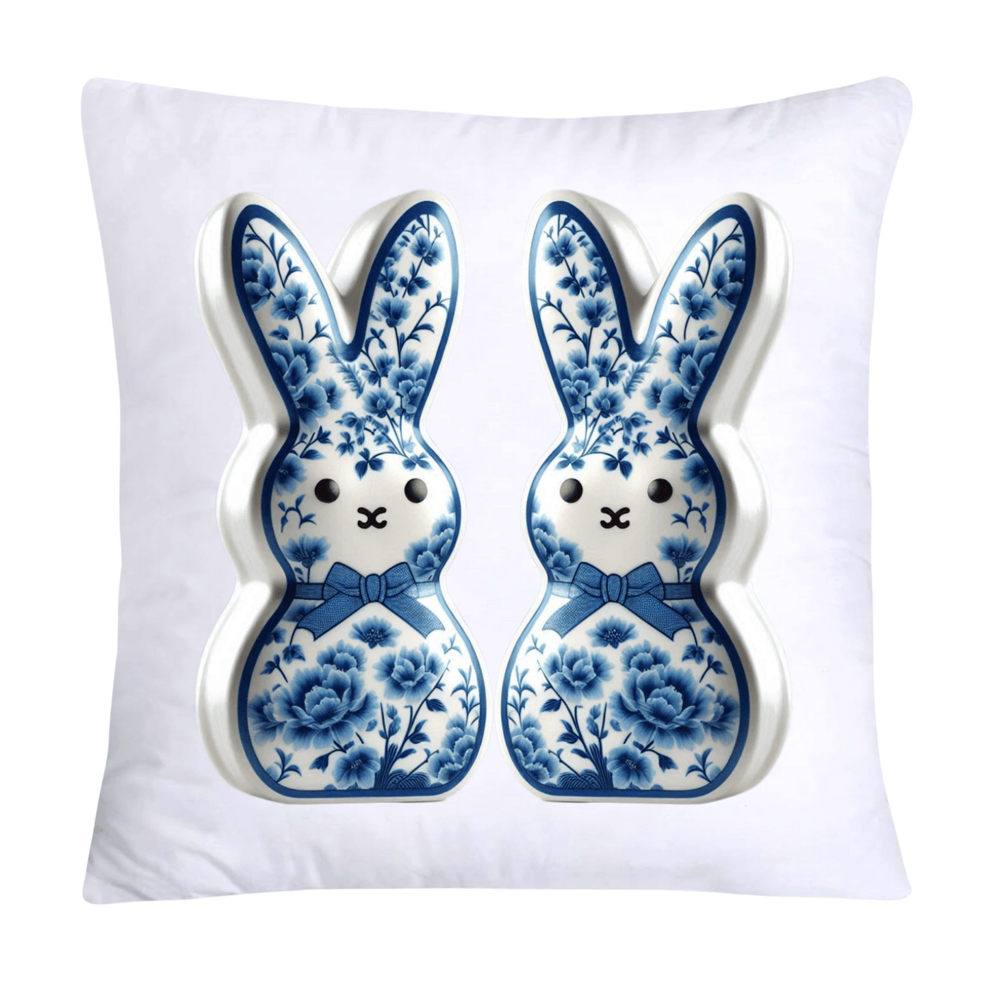 Blue Willow Easter Bunny/Peeps Pillow Covers-18x18-1574
