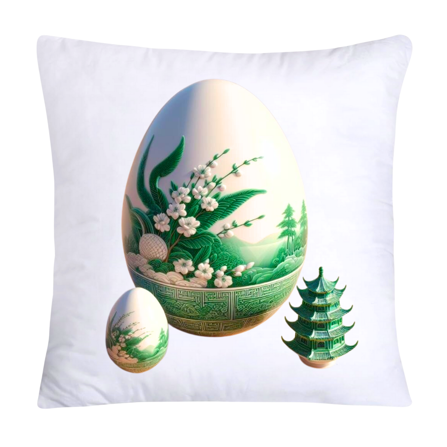 Green Willow Classic Egg 18x18 Pillow Covers-3153