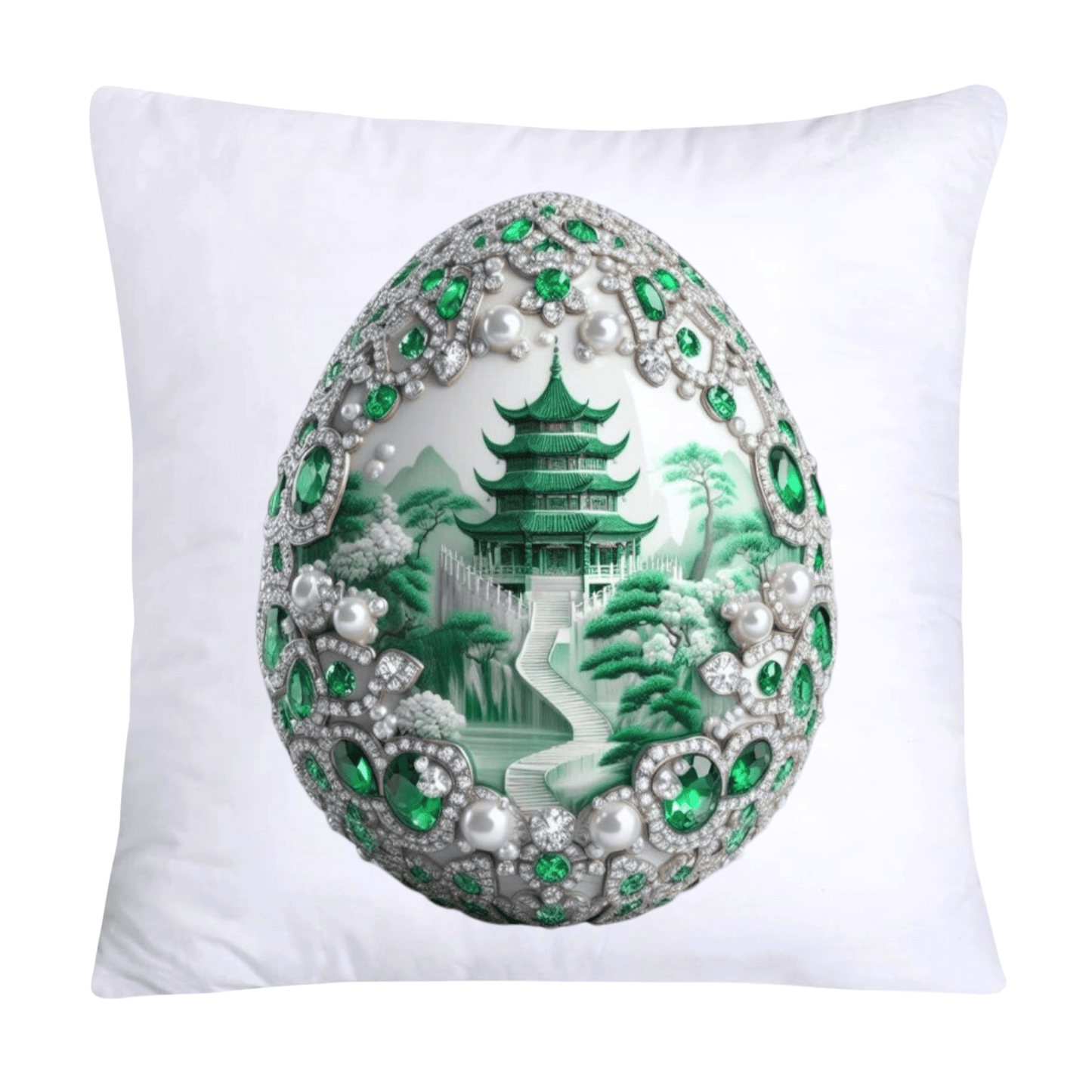 Green Willow Classic Egg 18x18 Pillow Covers-3115