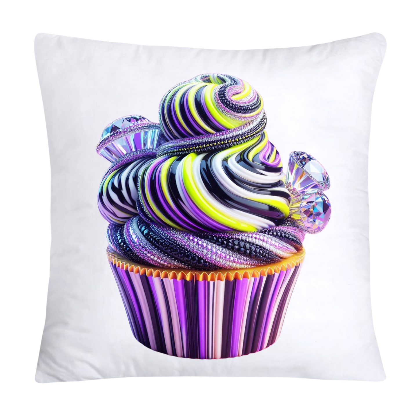 Cupcake Pillow Covers-Handblown Glass Inspired Art Images 18x18-1202