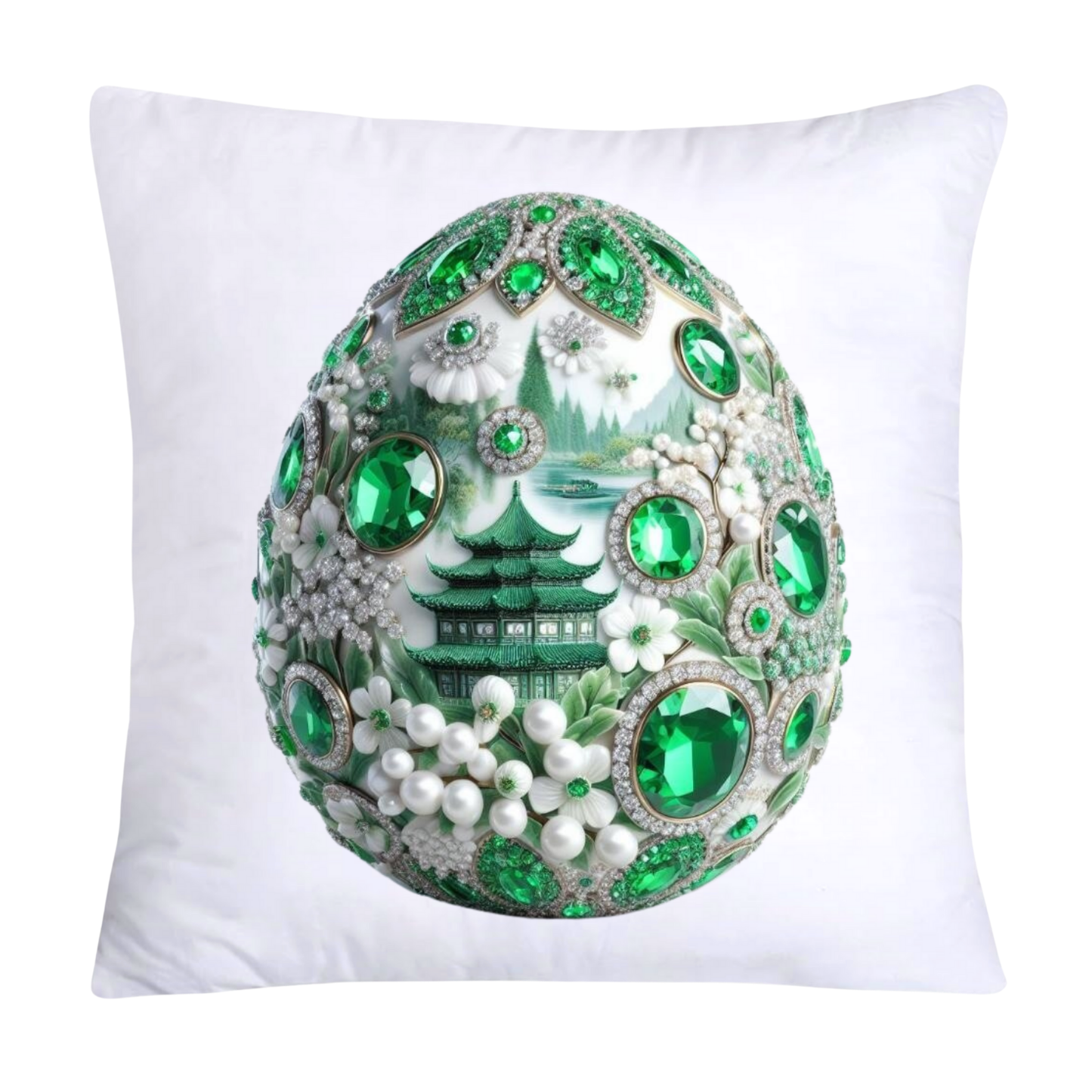 Green Willow Classic Egg 18x18 Pillow Covers-3105