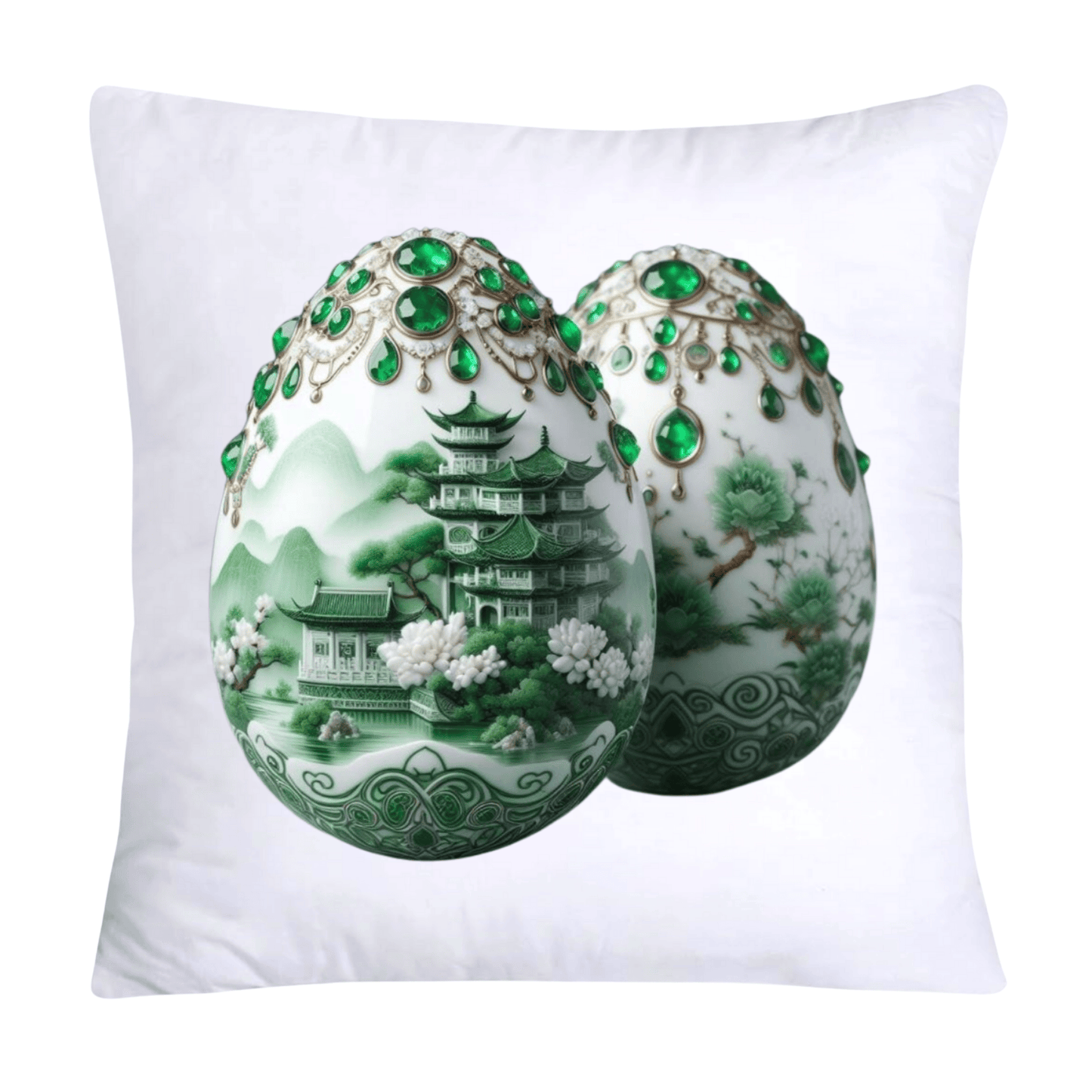 Green Willow Classic Egg 18x18 Pillow Covers-3098