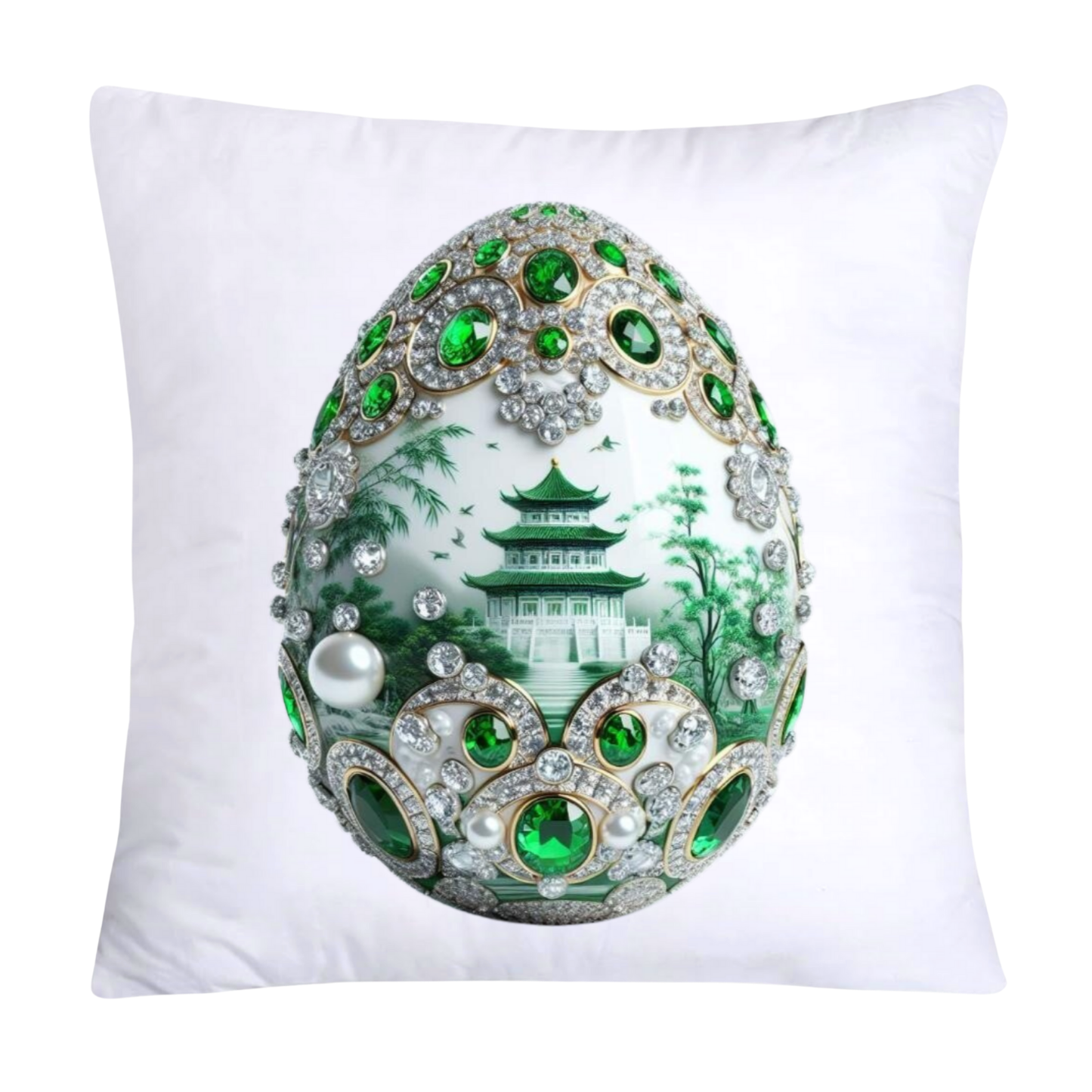 Green Willow Classic Egg 18x18 Pillow Covers-3119